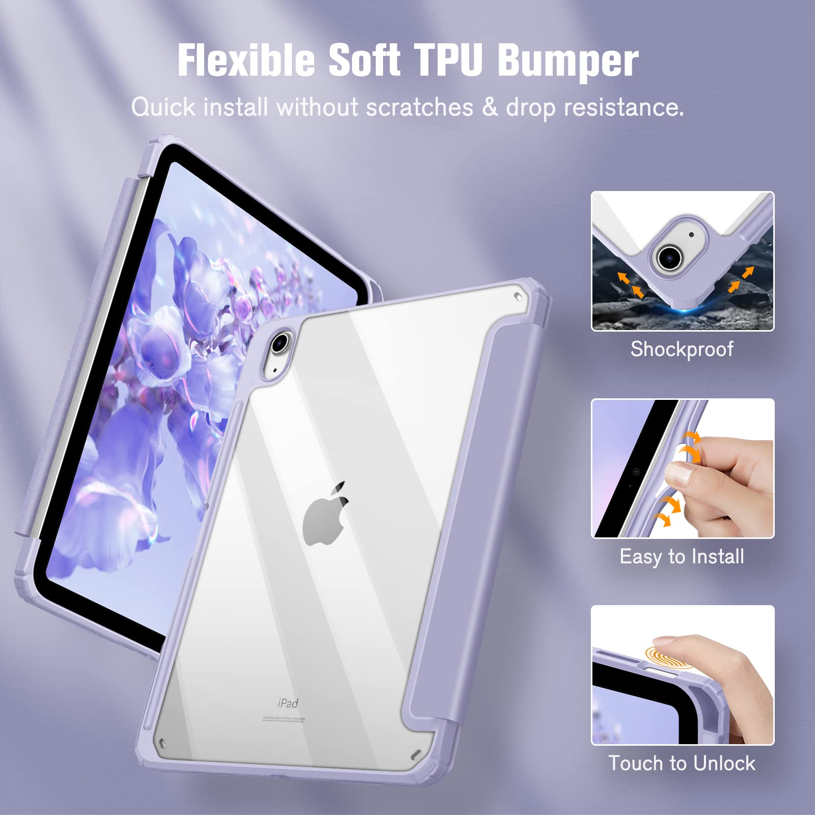 Foto 4 | Funda Fintie Hybrid Slim Para Ipad 11th Gen 11'', Color Lila Y Morado - Venta Internacional.