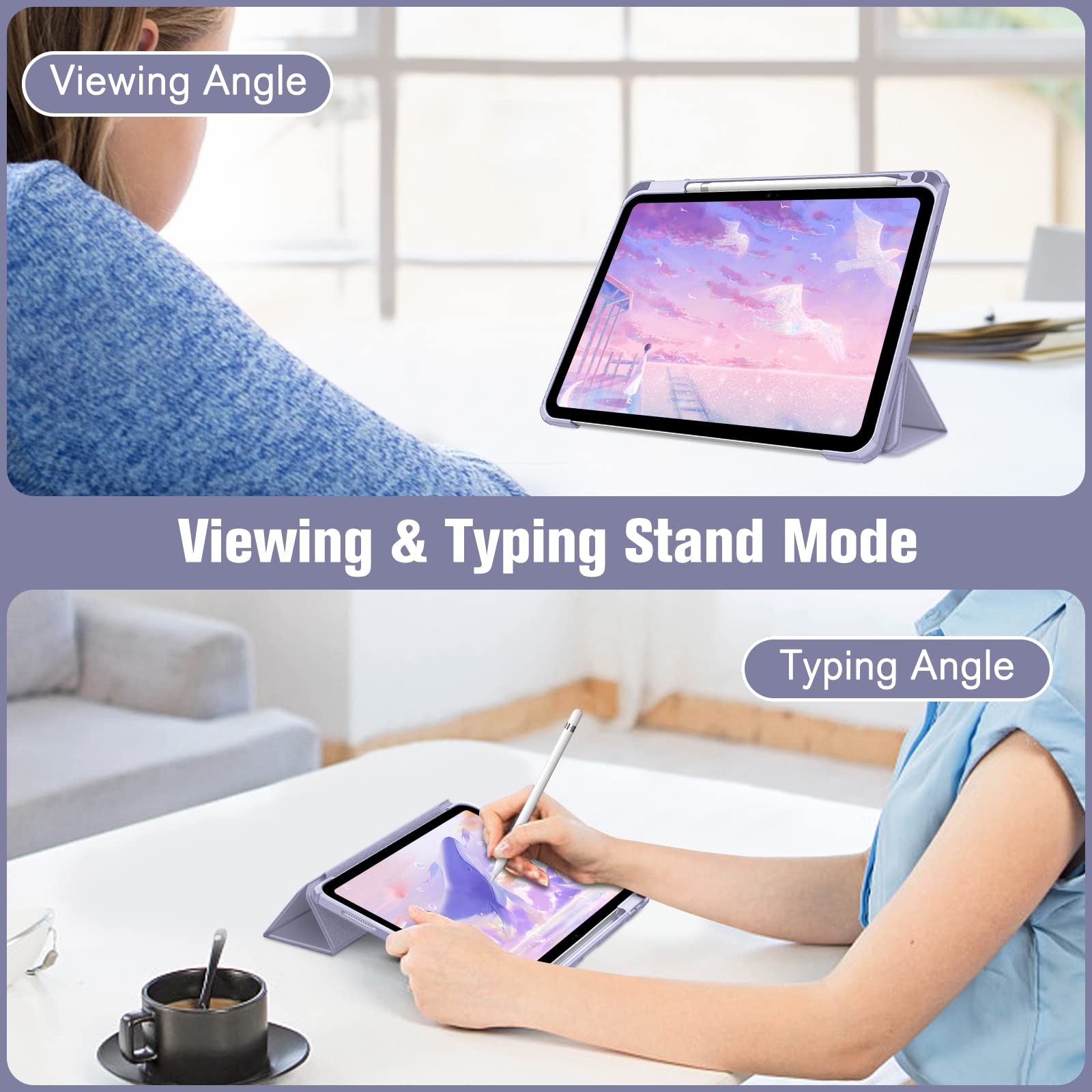 Foto 5 | Funda Fintie Hybrid Slim Para Ipad 11th Gen 11'', Color Lila Y Morado - Venta Internacional.