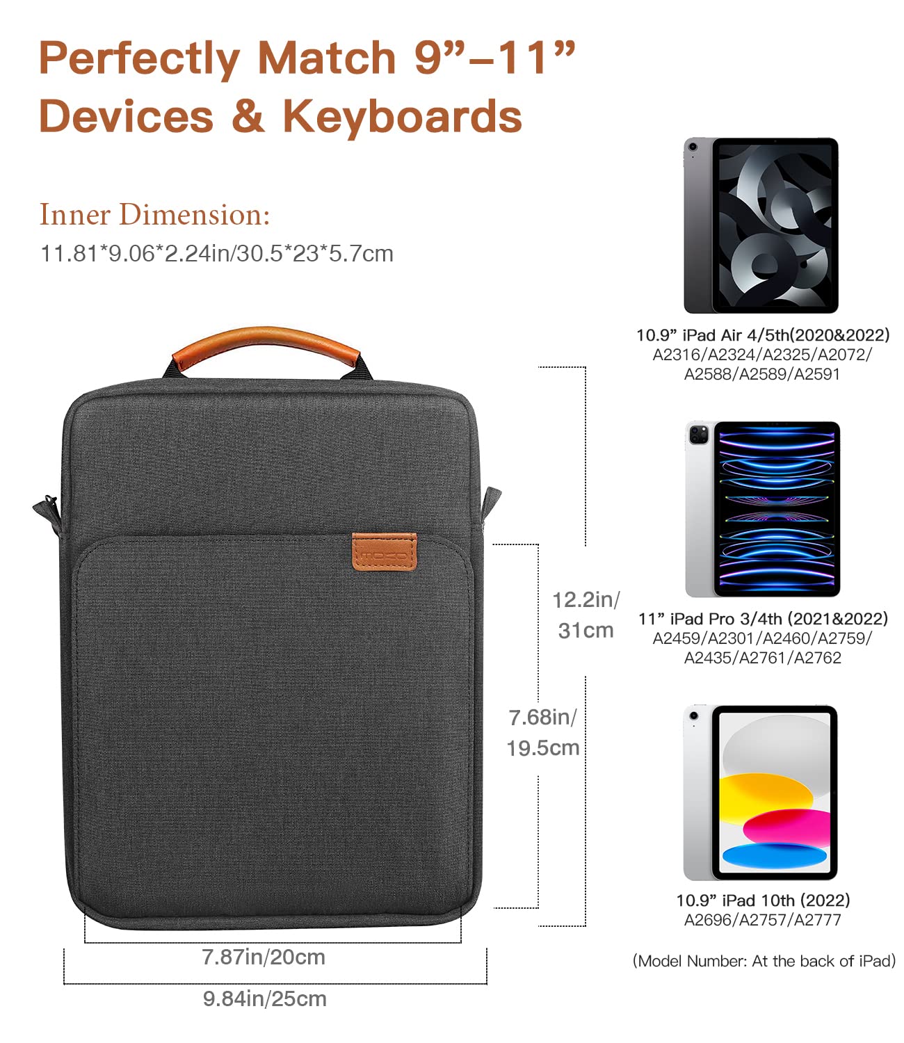 Foto 3 pulgar | Funda Para Tableta Moko Ipad Pro M4/air M2 De 9-11 Pulgadas, Negro/gris - Venta Internacional.