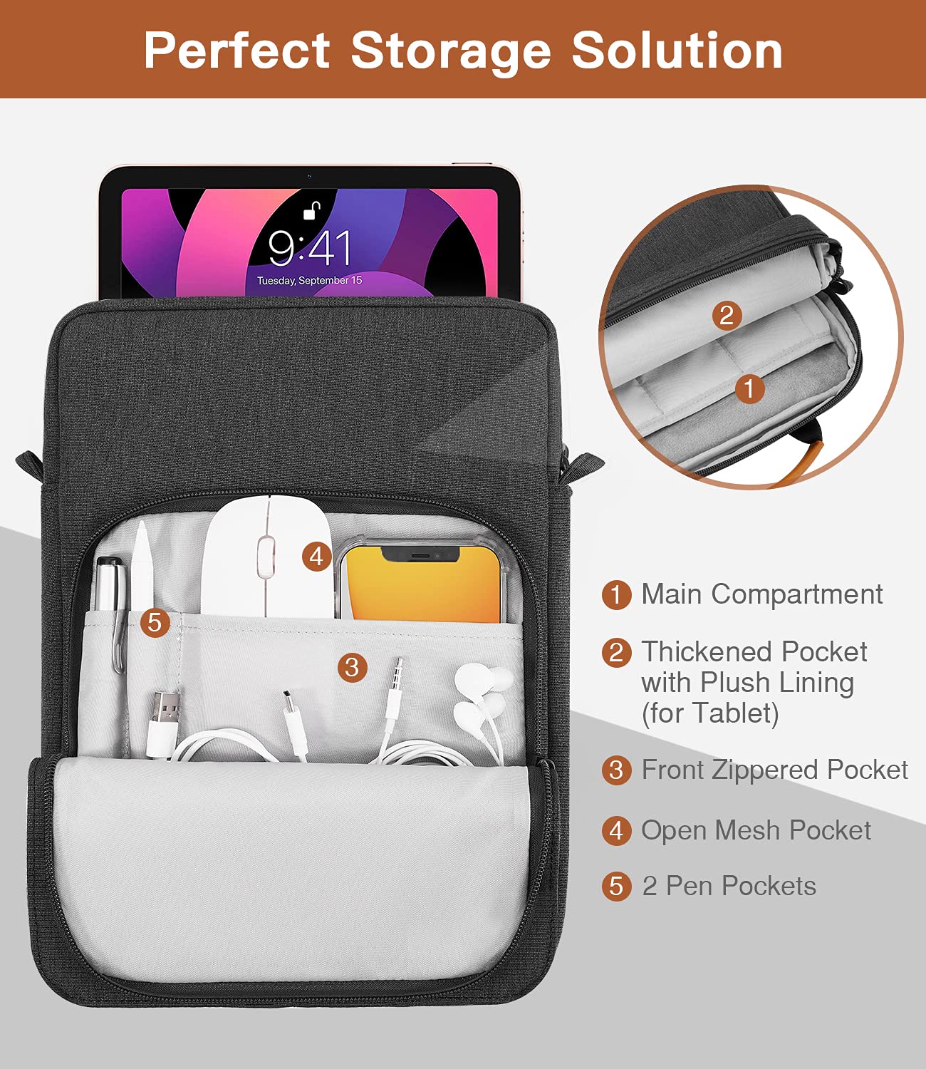 Foto 6 pulgar | Funda Para Tableta Moko Ipad Pro M4/air M2 De 9-11 Pulgadas, Negro/gris - Venta Internacional.