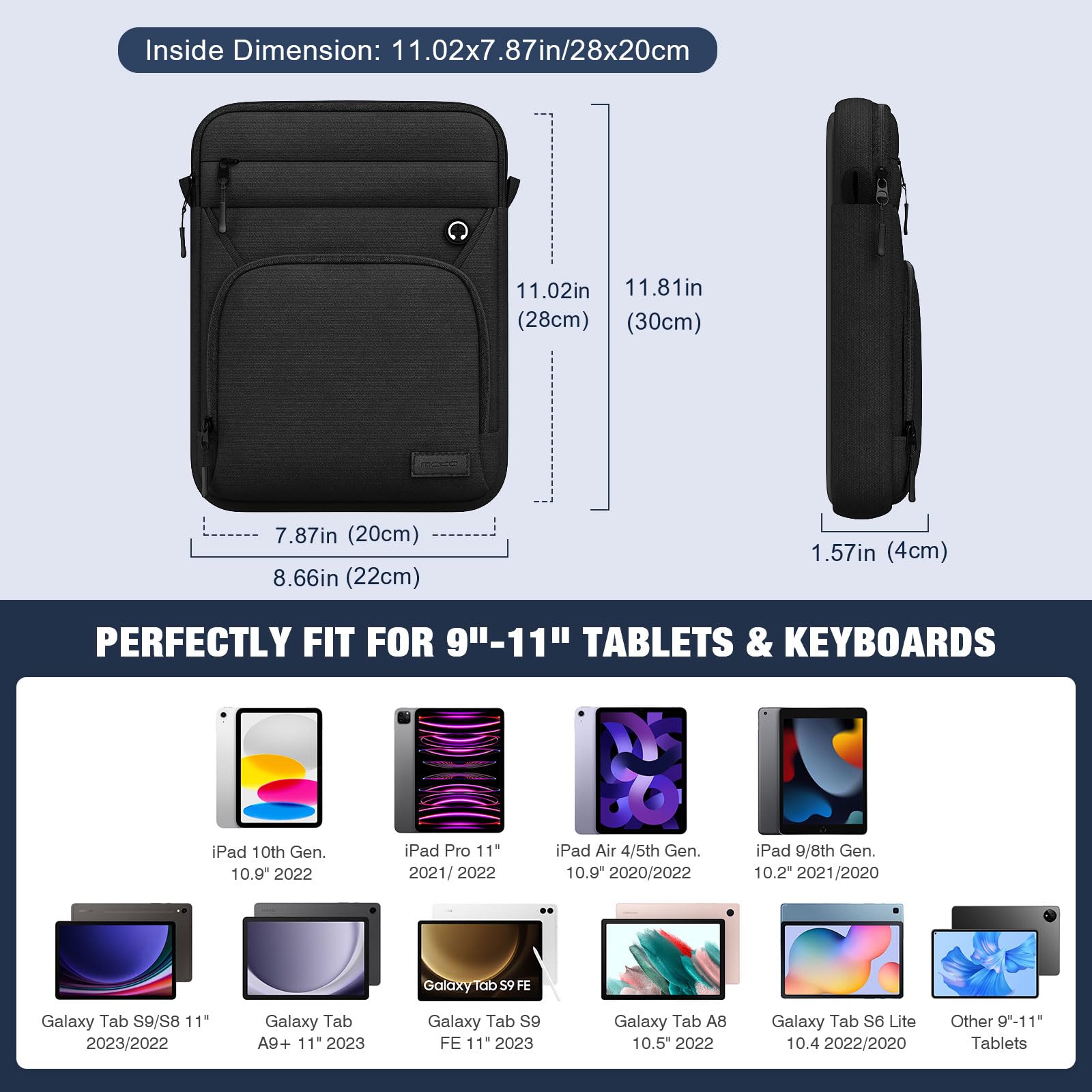 Foto 3 pulgar | Funda Para Tableta Moko De 9-11 Pulgadas Para Ipad Air 5/4th 10.9, Negra - Venta Internacional.