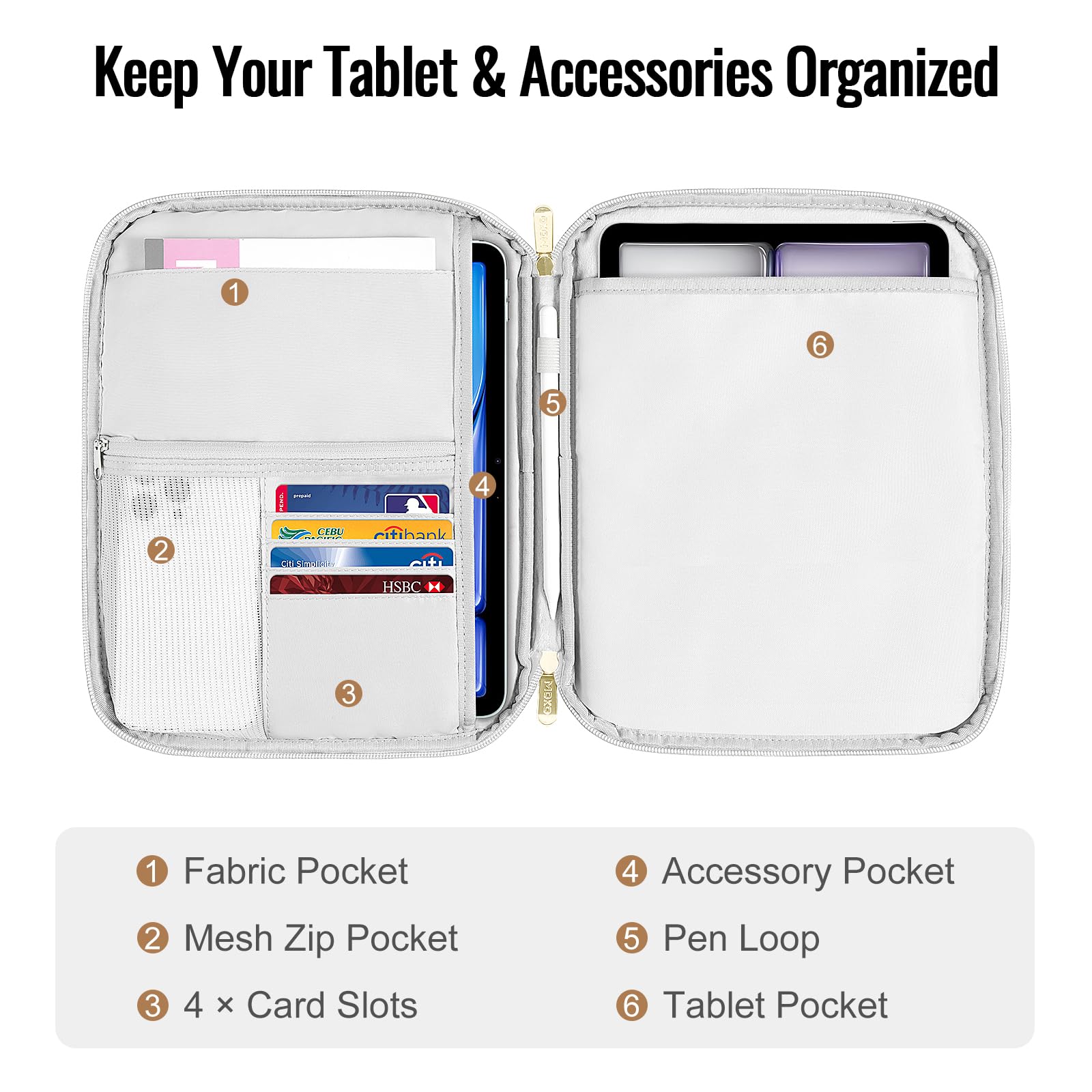 Foto 4 pulgar | Funda Para Tableta Moko Puffer De 9 A 11 Pulgadas Para Ipad Pro M4/air M2 - Venta Internacional.