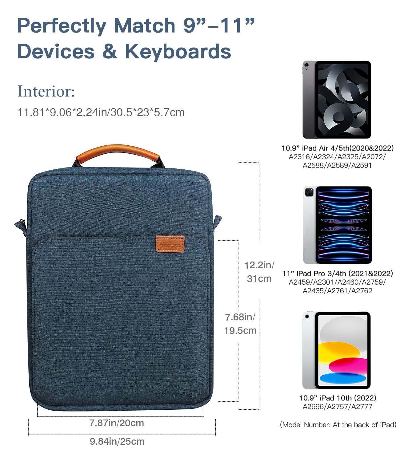 Foto 3 pulgar | Funda Para Tableta Moko Ipad Pro M4/air M2 Indigo De 9-11 Pulgadas - Venta Internacional.