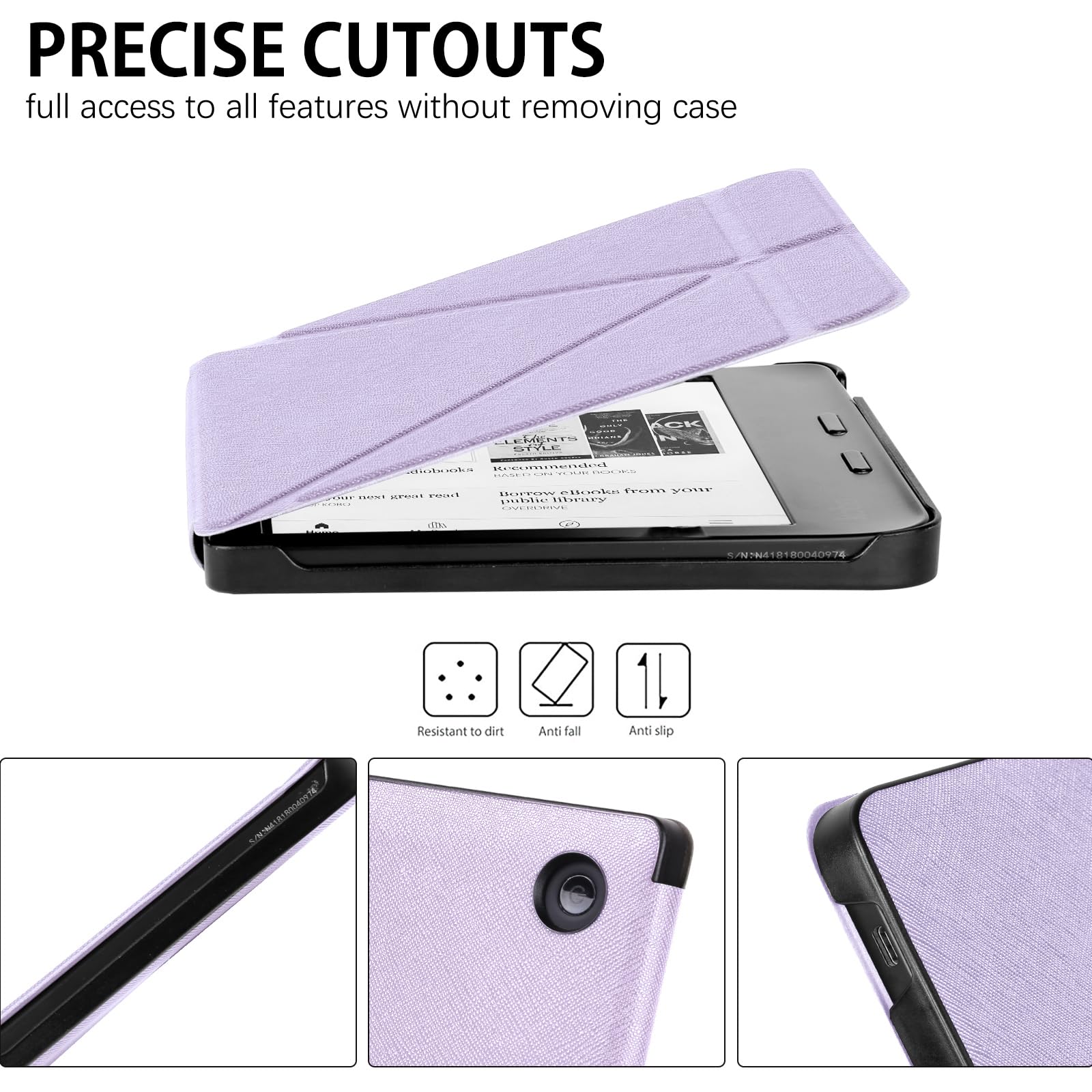Foto 6 pulgar | Funda Para Dormir Case Bentoben Para Kobo Libra 2 Taro, Color Morado - Venta Internacional.