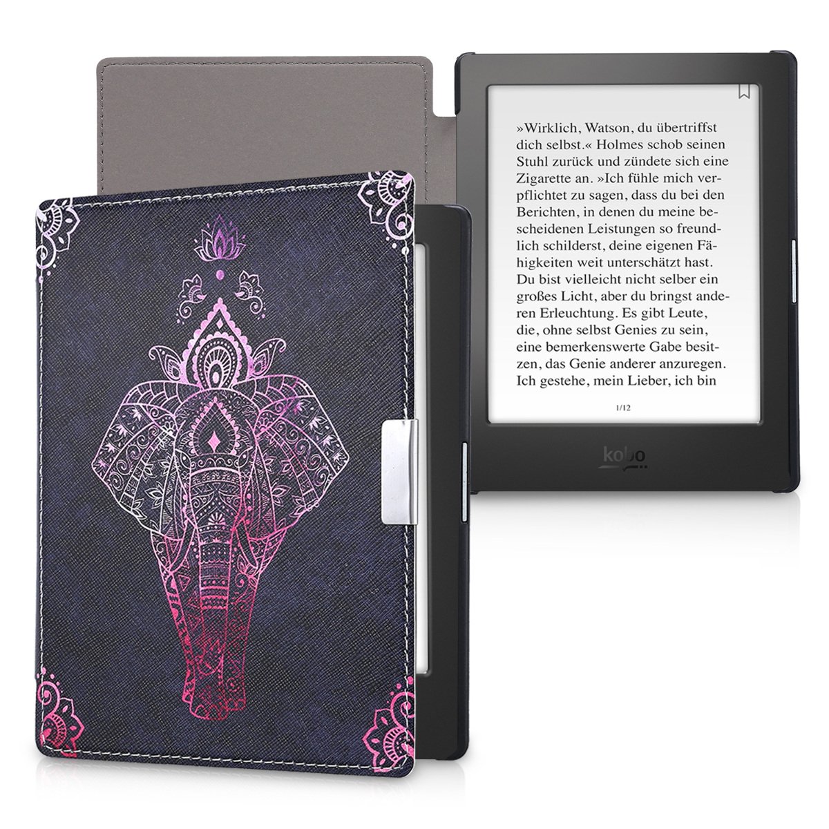 Foto 6 pulgar | Funda Kwmobile Compatible Con Kobo Aura Edition 1 - Elephant - Venta Internacional.