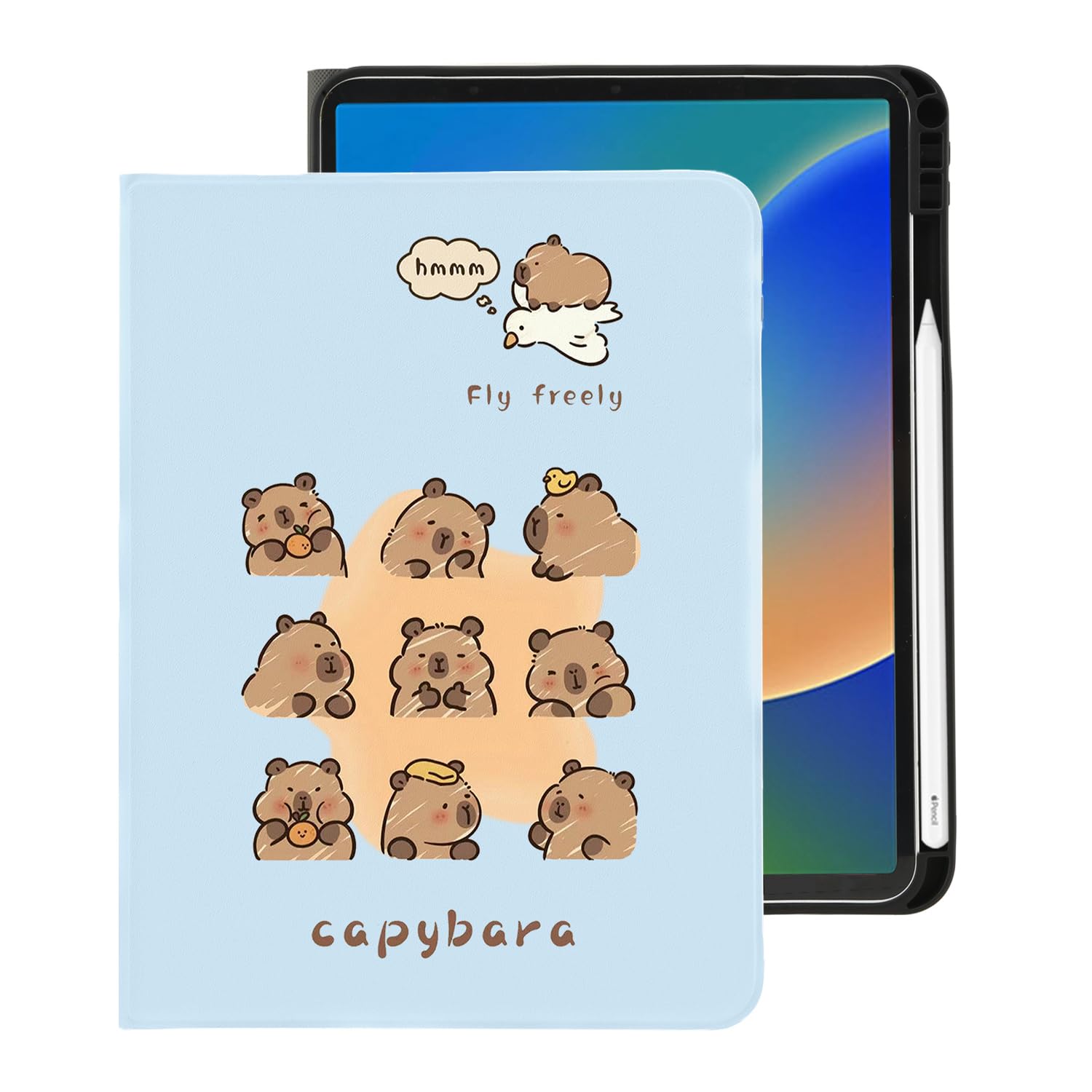 Foto 2 pulgar | Funda Para Ipad Luminousguard Cute Kawaii Capybara 10.9'' 2022 Azul - Venta Internacional.
