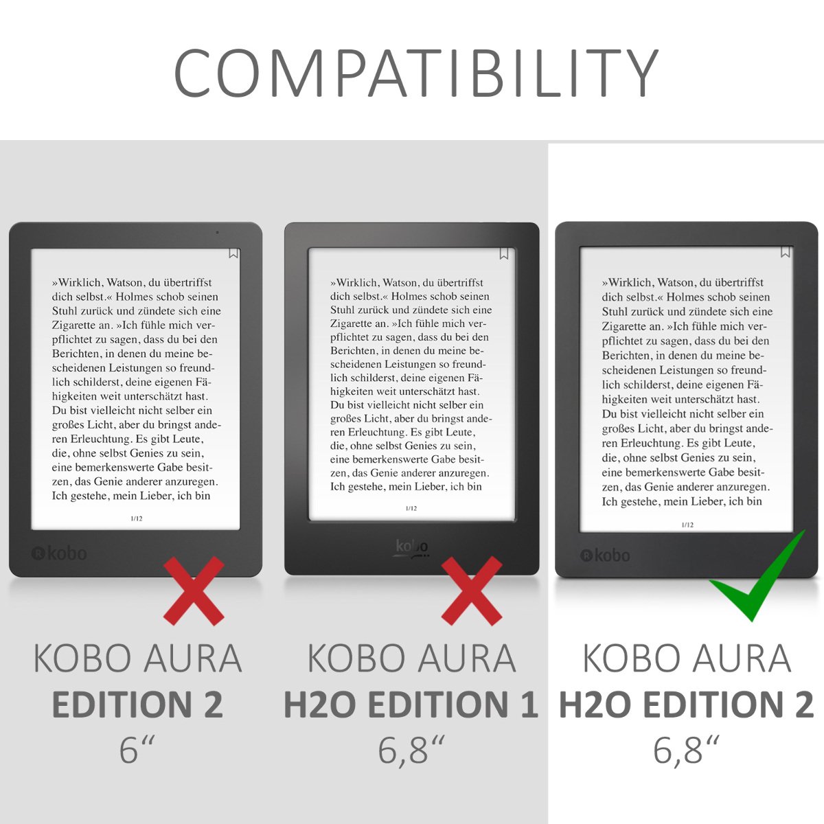 Foto 7 pulgar | Funda Kwmobile Compatible Con Kobo Aura H2o Edition 2 - Venta Internacional.