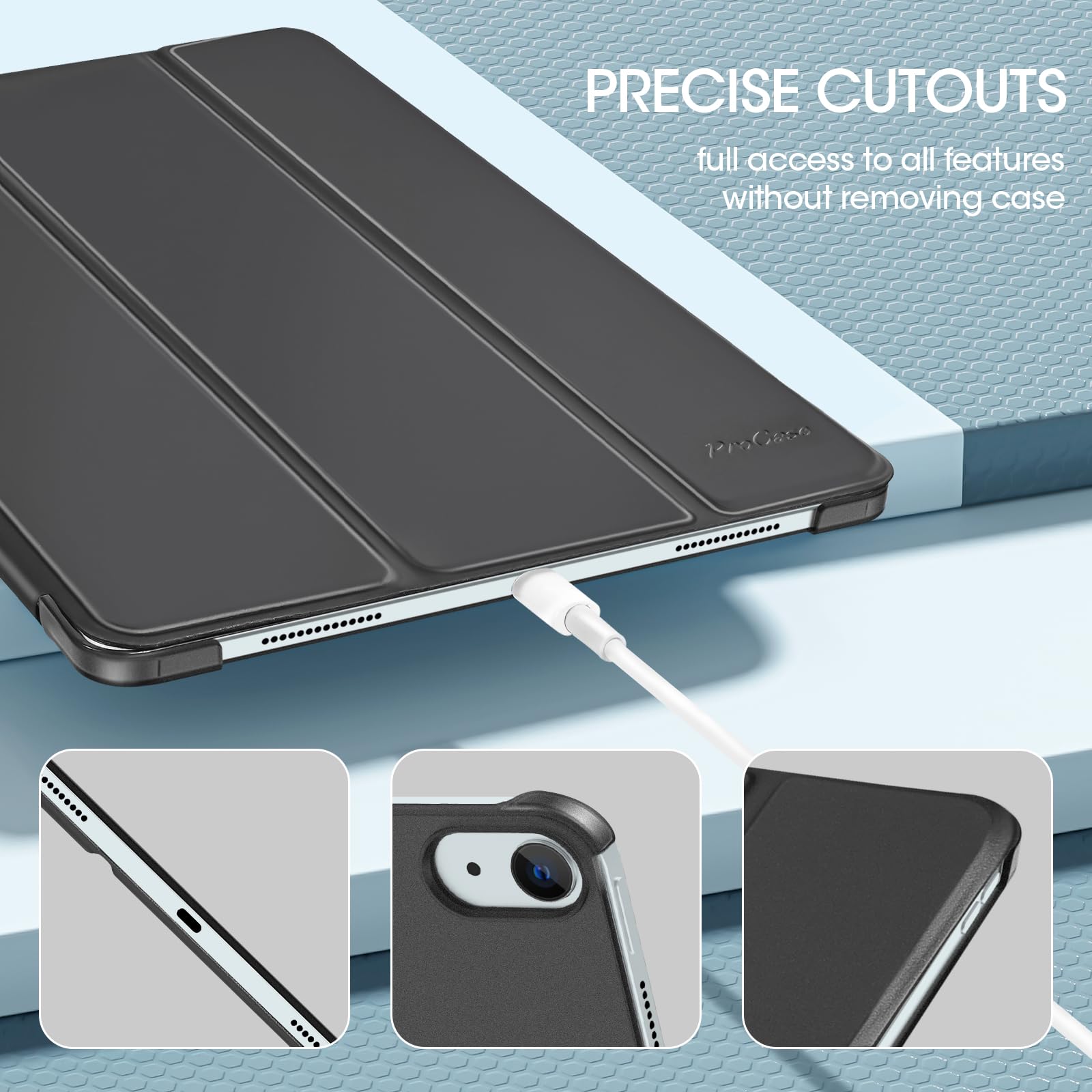 Foto 7 | Funda Procase Para Ipad Air De 13 Pulgadas 2025 M3/2024 M2, Color Negro - Venta Internacional.