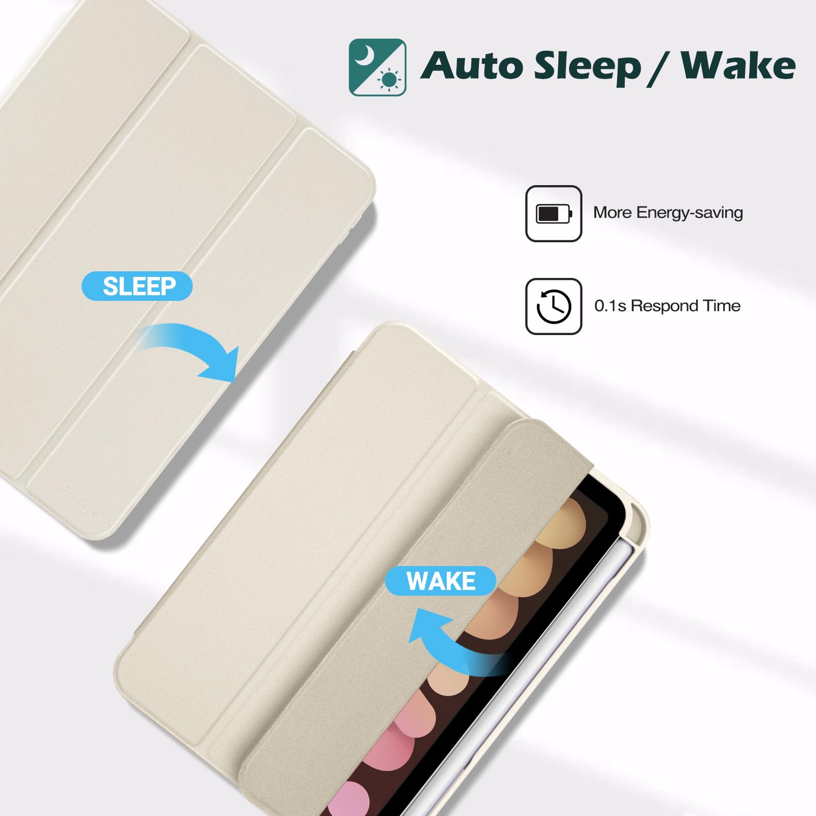 Foto 6 pulgar | Funda Inteligente Para Ipad Mini De 7.ª Y 6.ª Generación Con Soporte Para Lápices - Venta Internacional.