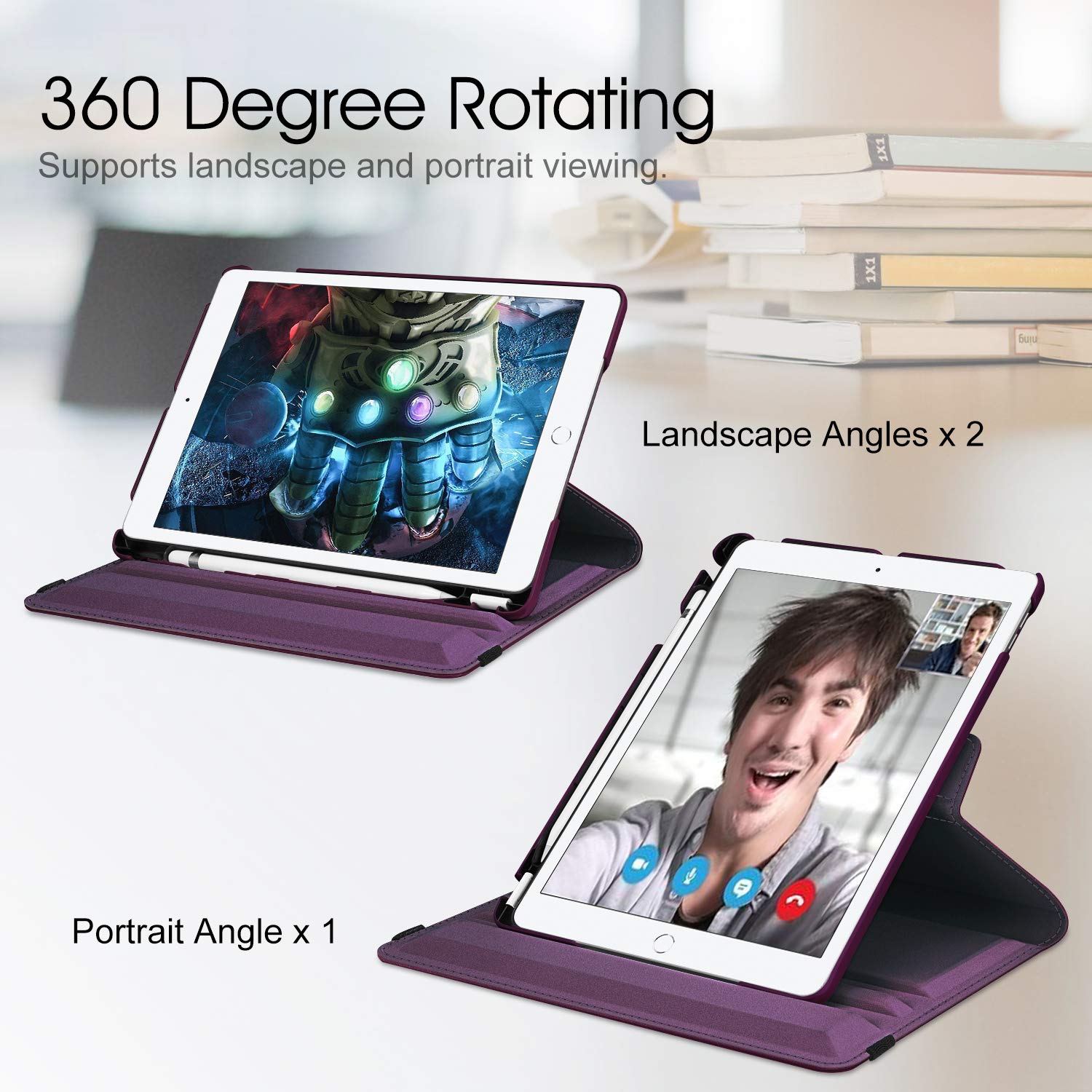 Foto 3 | Funda Giratoria Fintie Para Ipad De 9ª  8ª Y 7ª Generación De 10 2 Pulgadas  Color Morado - Venta Internacional.
