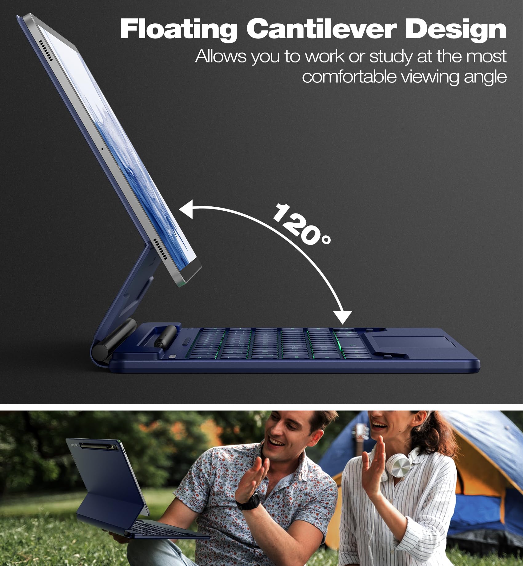 Foto 5 pulgar | Funda De Teclado Dexnor Para Samsung Galaxy Tab S10+ 12.4 Azul - Venta Internacional.