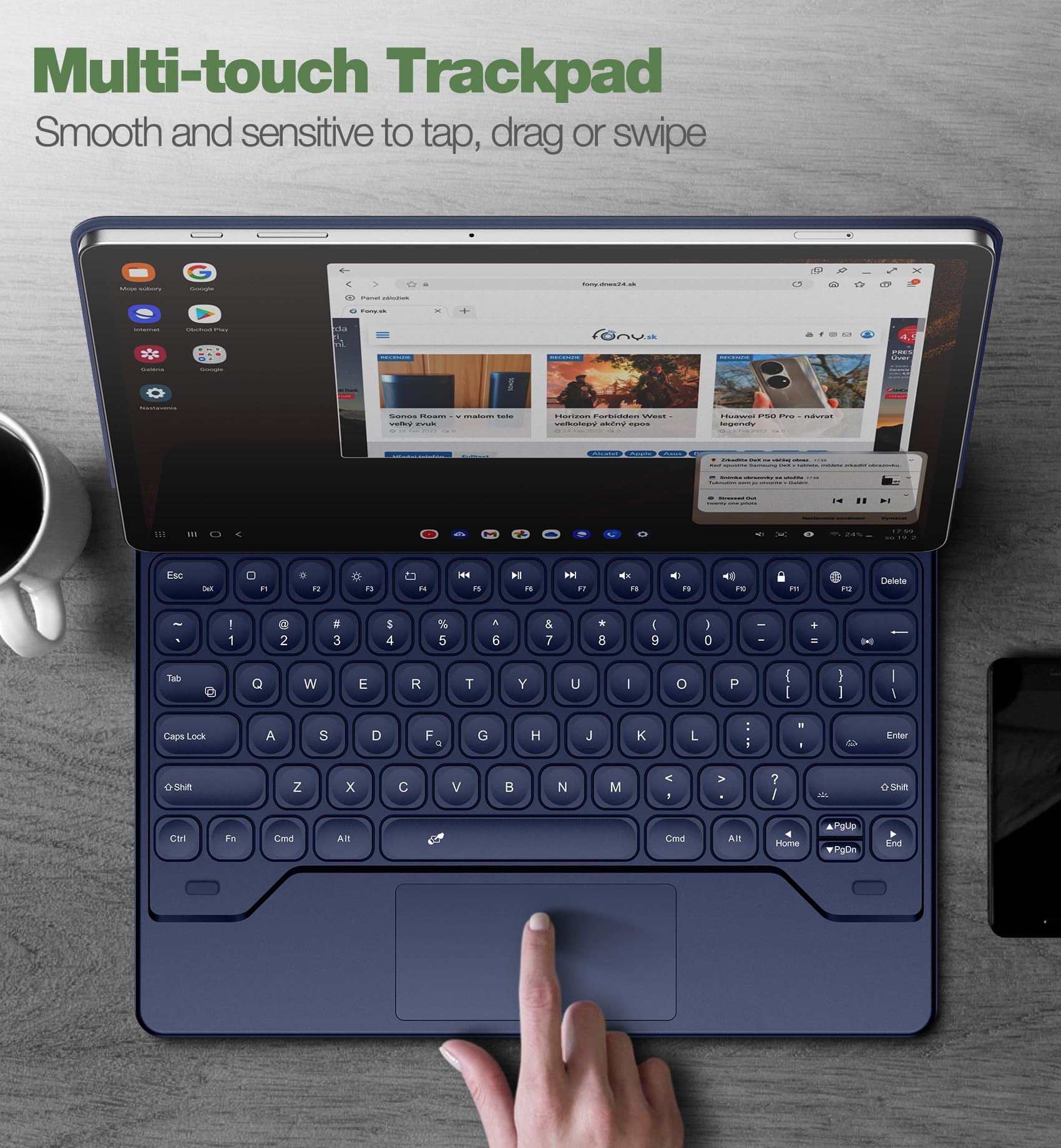 Foto 6 pulgar | Funda De Teclado Dexnor Para Samsung Galaxy Tab S10+ 12.4 Azul - Venta Internacional.