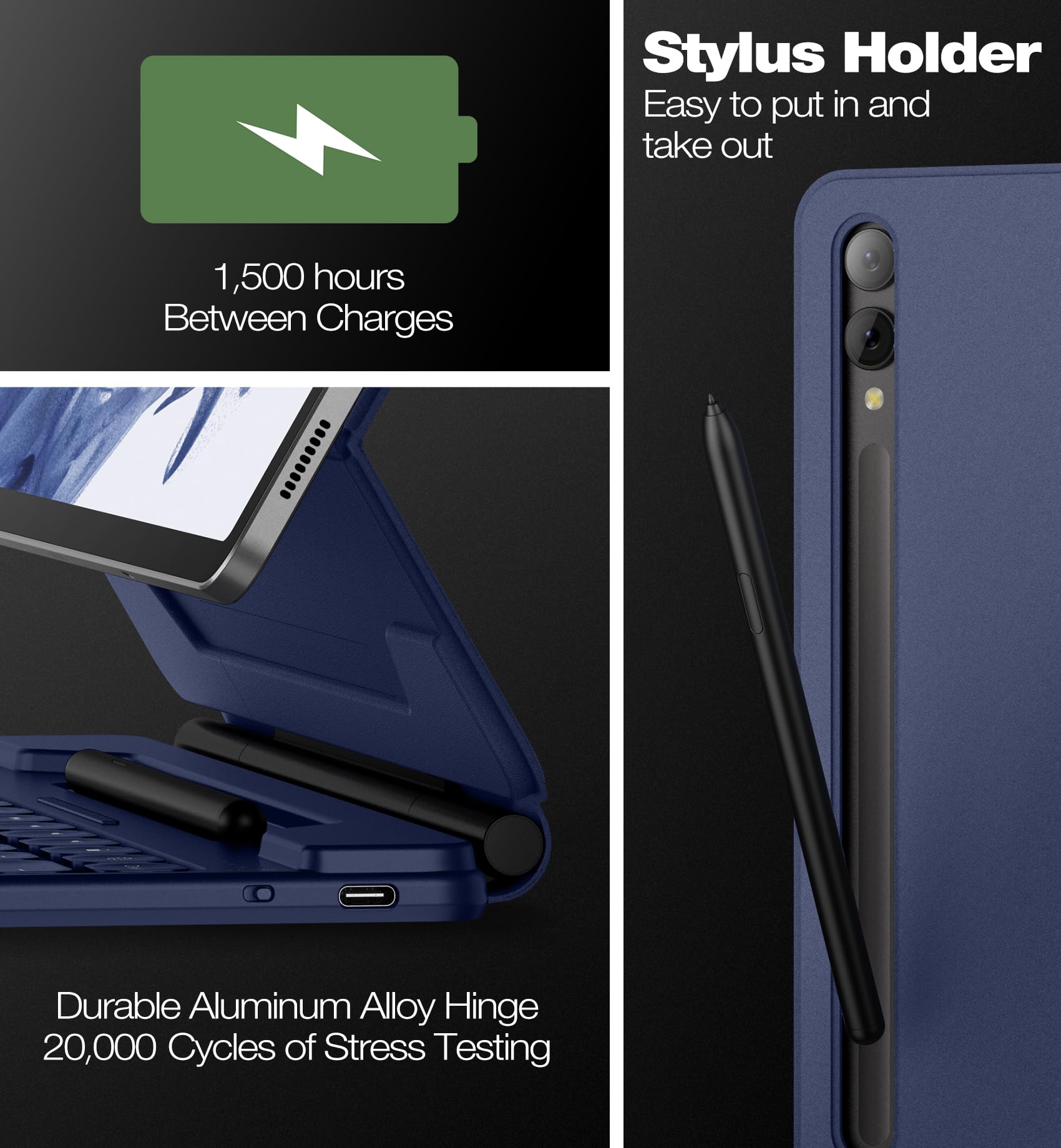Foto 7 pulgar | Funda De Teclado Dexnor Para Samsung Galaxy Tab S10+ 12.4 Azul - Venta Internacional.