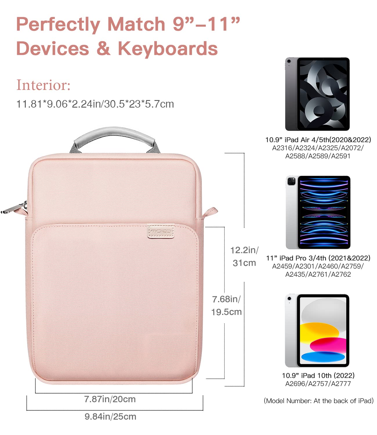 Foto 2 | Funda Para Tablet Moko Ipad Pro M4/air M2 De 9-11 Pulgadas  Color Rosa - Venta Internacional.
