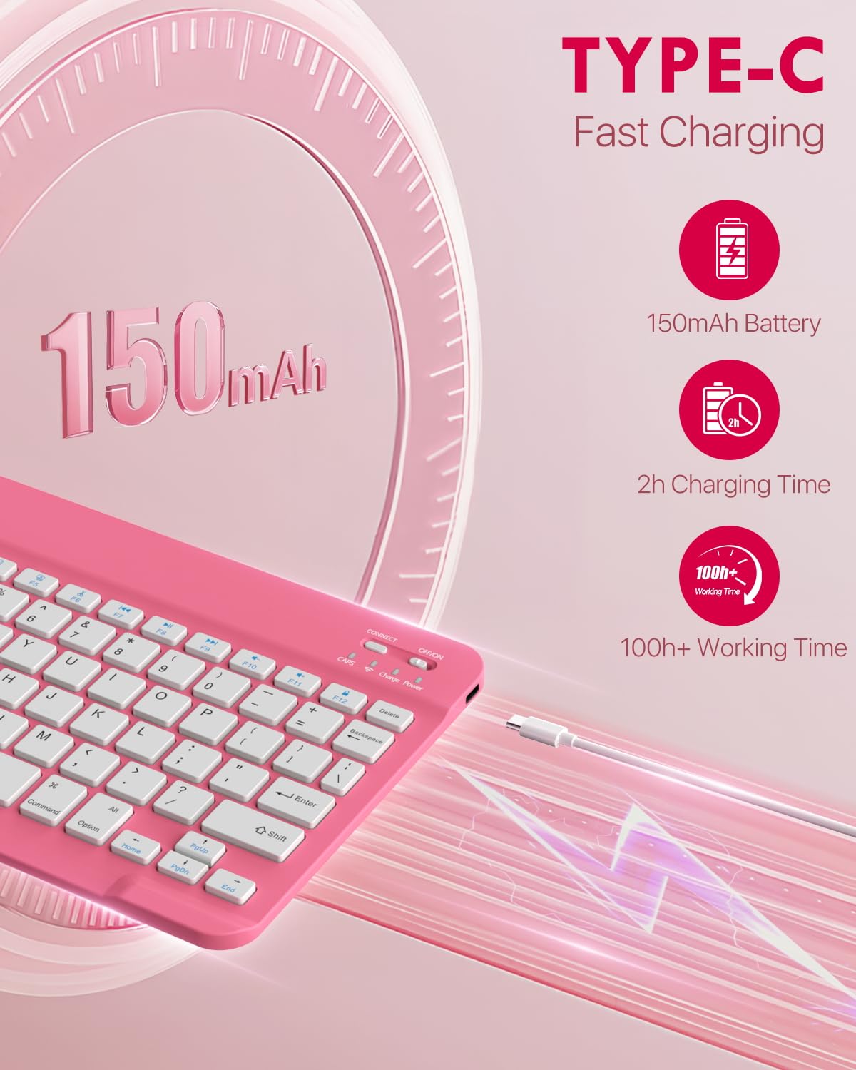 Foto 5 | Funda Con Teclado Moko Para Ipad 11.ª Generación  11 Pulgadas (2025)  Color Rosa - Venta Internacional.