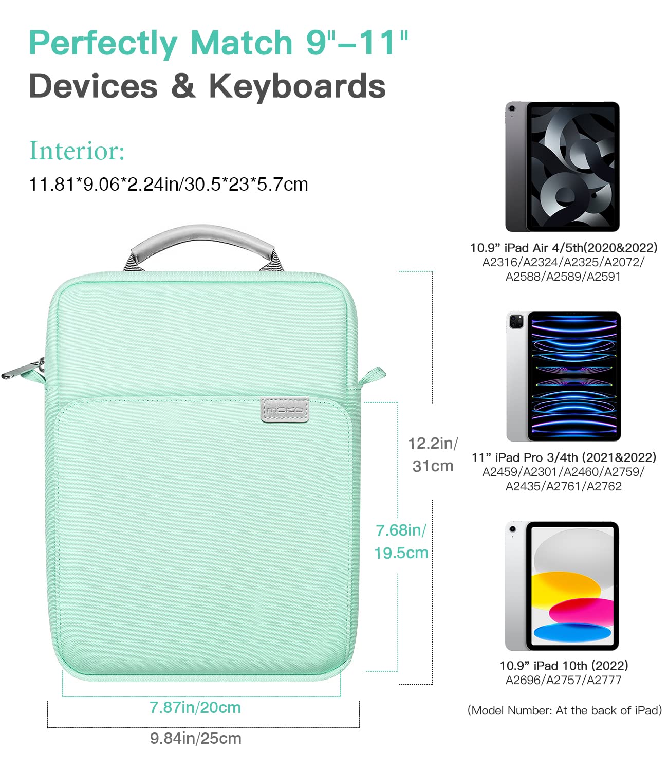 Foto 3 pulgar | Funda Para Tableta Moko De 9 A 11 Pulgadas Para Ipad Air 5 10.9 2022 Mint - Venta Internacional.