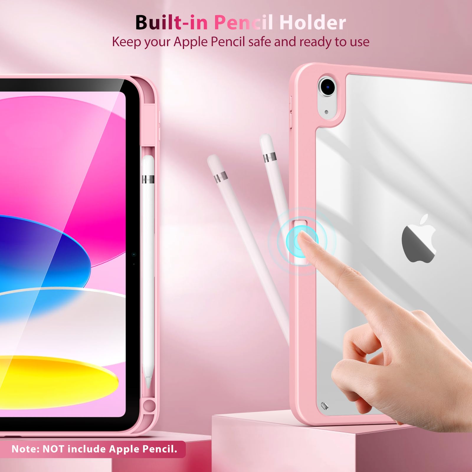Foto 4 | Funda Timovo Para Ipad 11.ª Generación De 11 Pulgadas 2025 Con Soporte Para Lápices  Color Rosa - Venta Internacional.