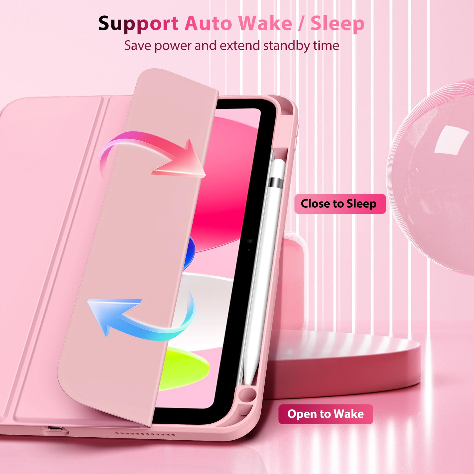 Foto 5 | Funda Timovo Para Ipad 11.ª Generación De 11 Pulgadas 2025 Con Soporte Para Lápices  Color Rosa - Venta Internacional.
