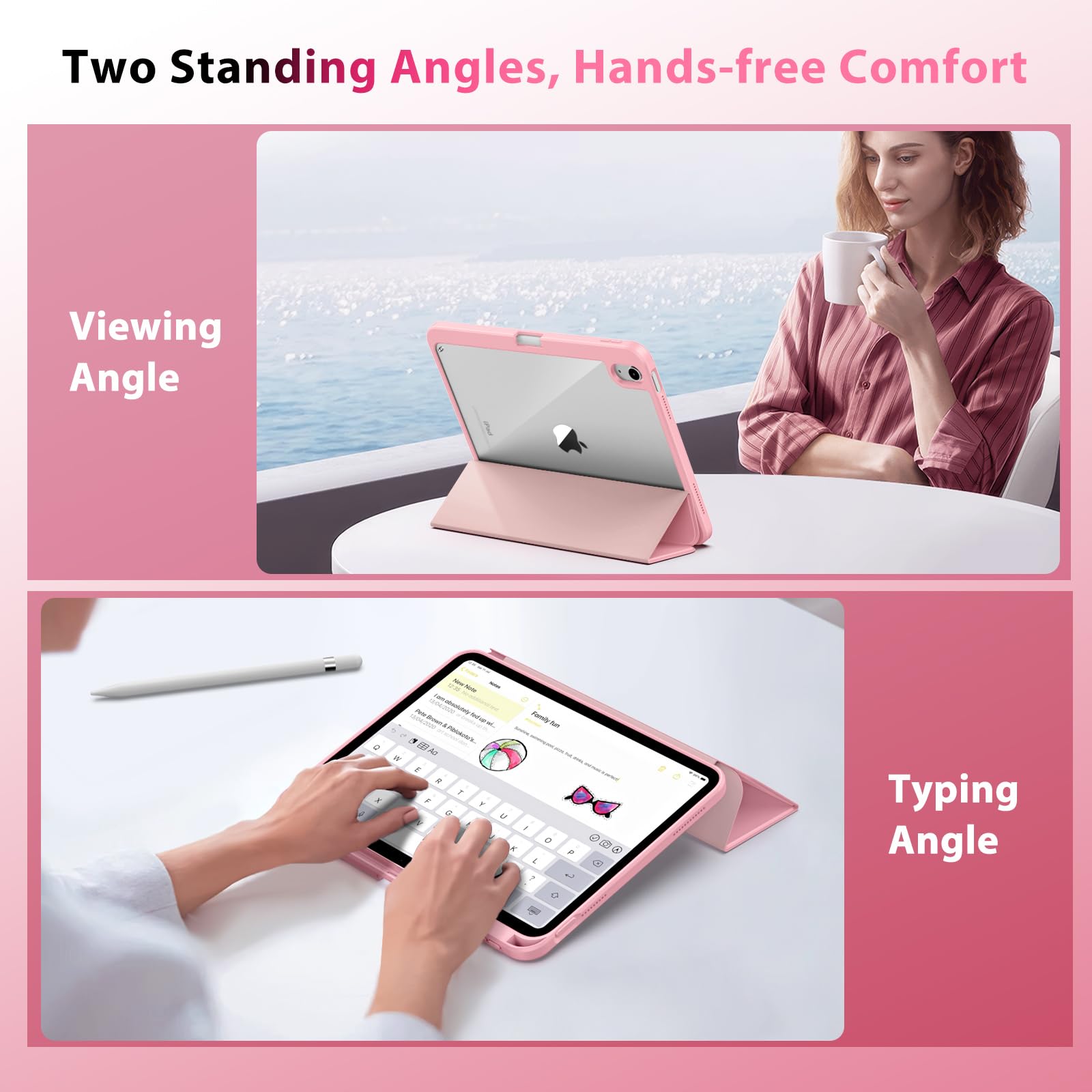 Foto 7 | Funda Timovo Para Ipad 11.ª Generación De 11 Pulgadas 2025 Con Soporte Para Lápices  Color Rosa - Venta Internacional.