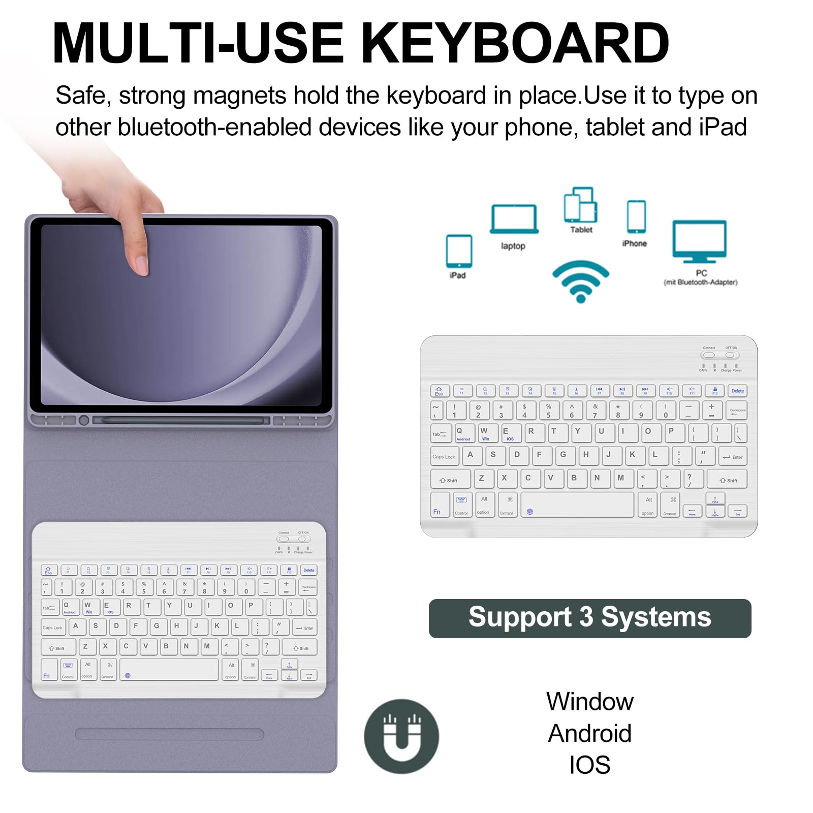 Foto 3 pulgar | Funda De Teclado Boriyuan Para Samsung Galaxy Tab A9+ 11 5g 2023 - Venta Internacional.