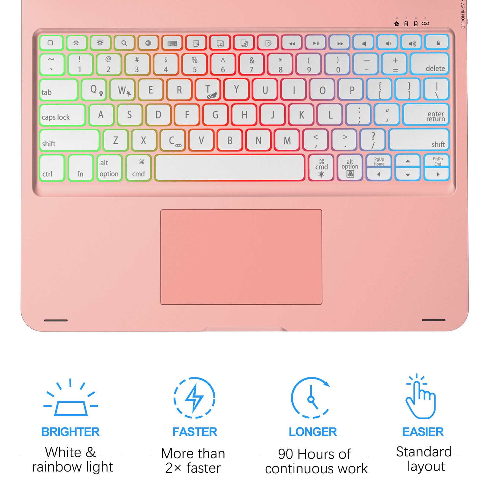 Foto 4 pulgar | Funda Para Ipad Pro 12.9 Con Teclado De 5.ª Generación 2021  Oro Rosa - Venta Internacional.