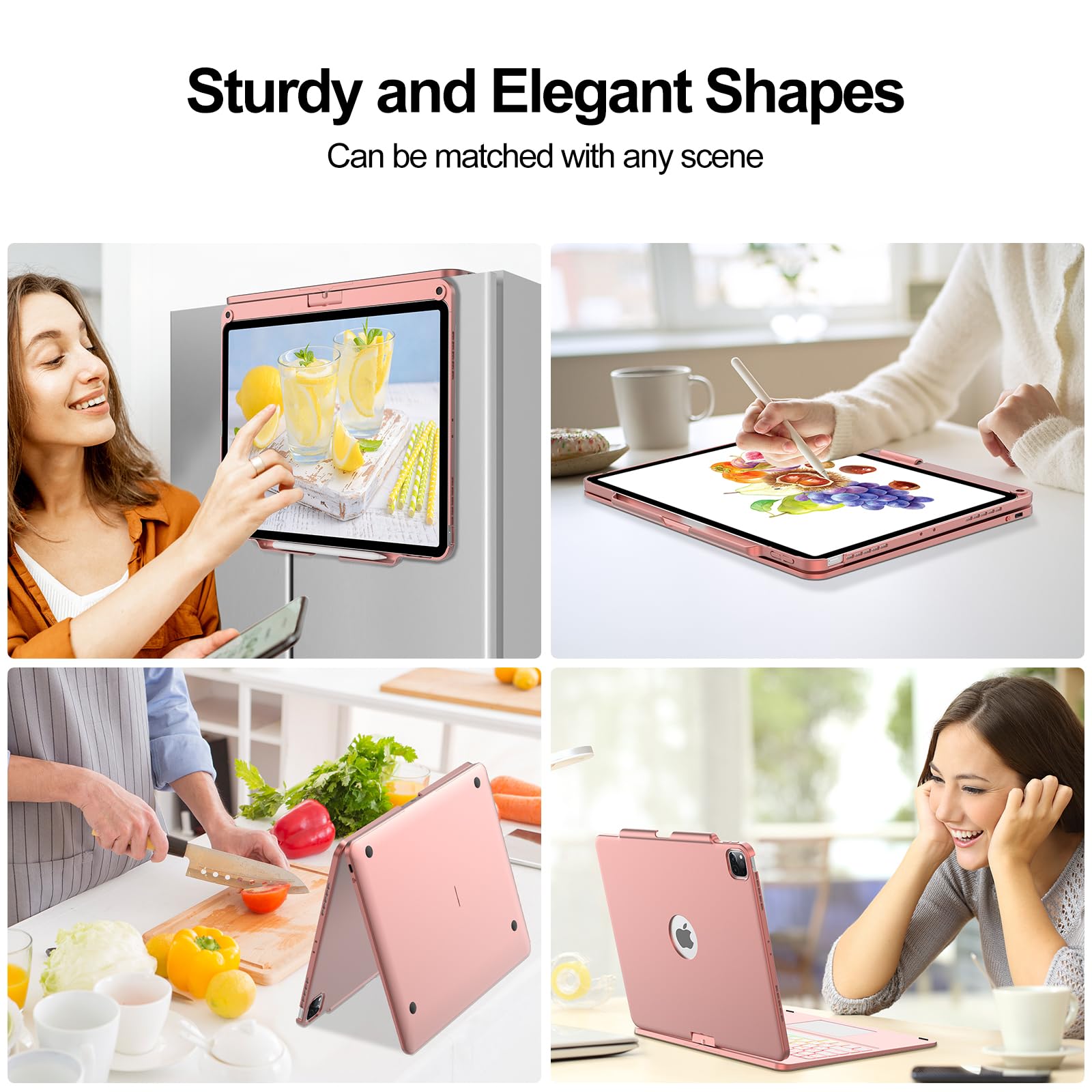 Foto 6 pulgar | Funda Para Ipad Pro 12.9 Con Teclado De 5.ª Generación 2021  Oro Rosa - Venta Internacional.
