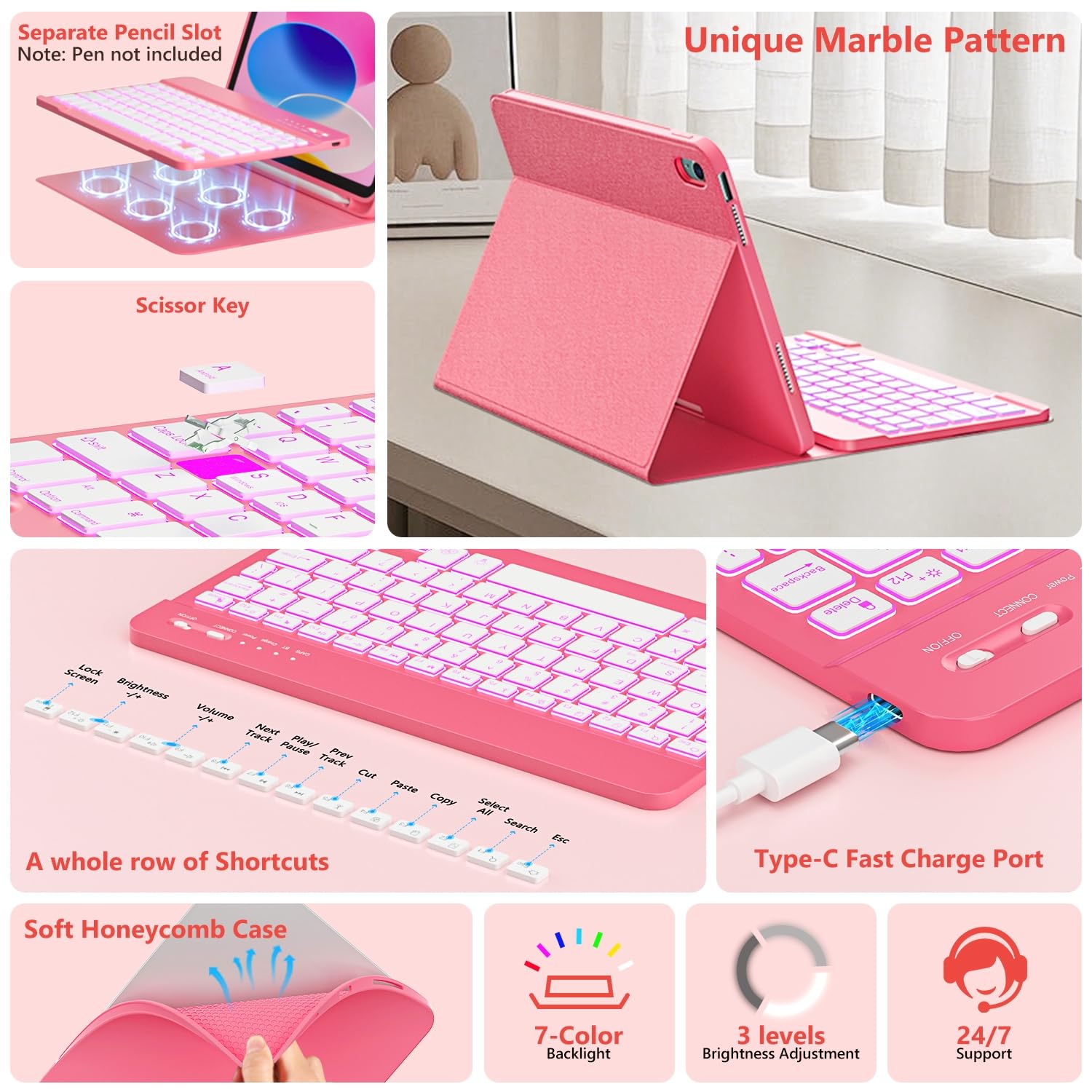 Foto 5 | Funda Con Teclado Fuwang Para Ipad A16 De 11 Pulgadas Y 10 De 10 9 Pulgadas - Venta Internacional.