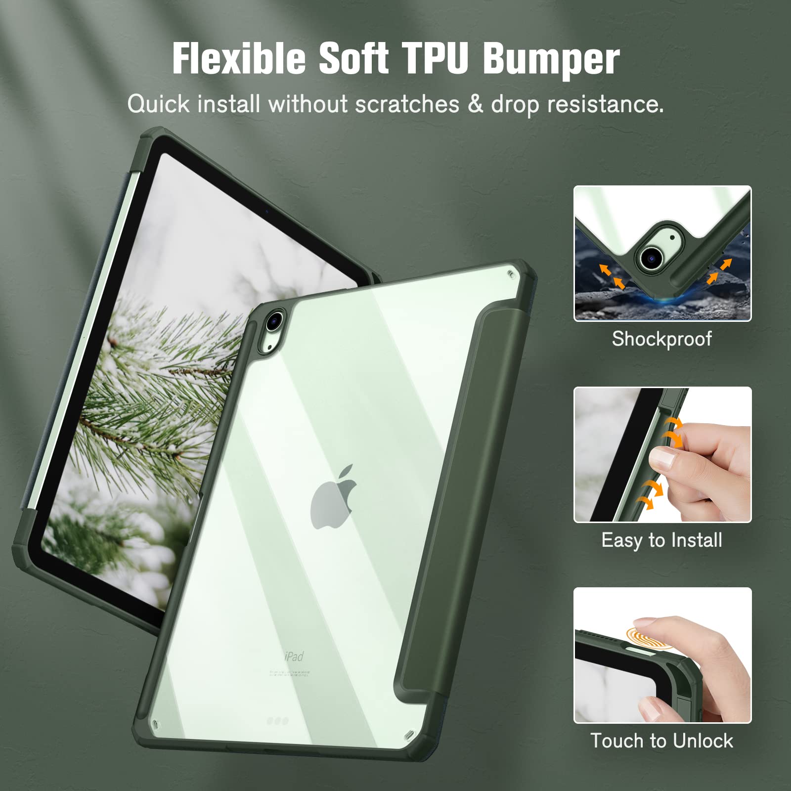 Foto 6 pulgar | Funda Fintie Hybrid Slim Para Ipad Air De 11 Pulgadas M3 (2025) /m2 (2024) - Venta Internacional.