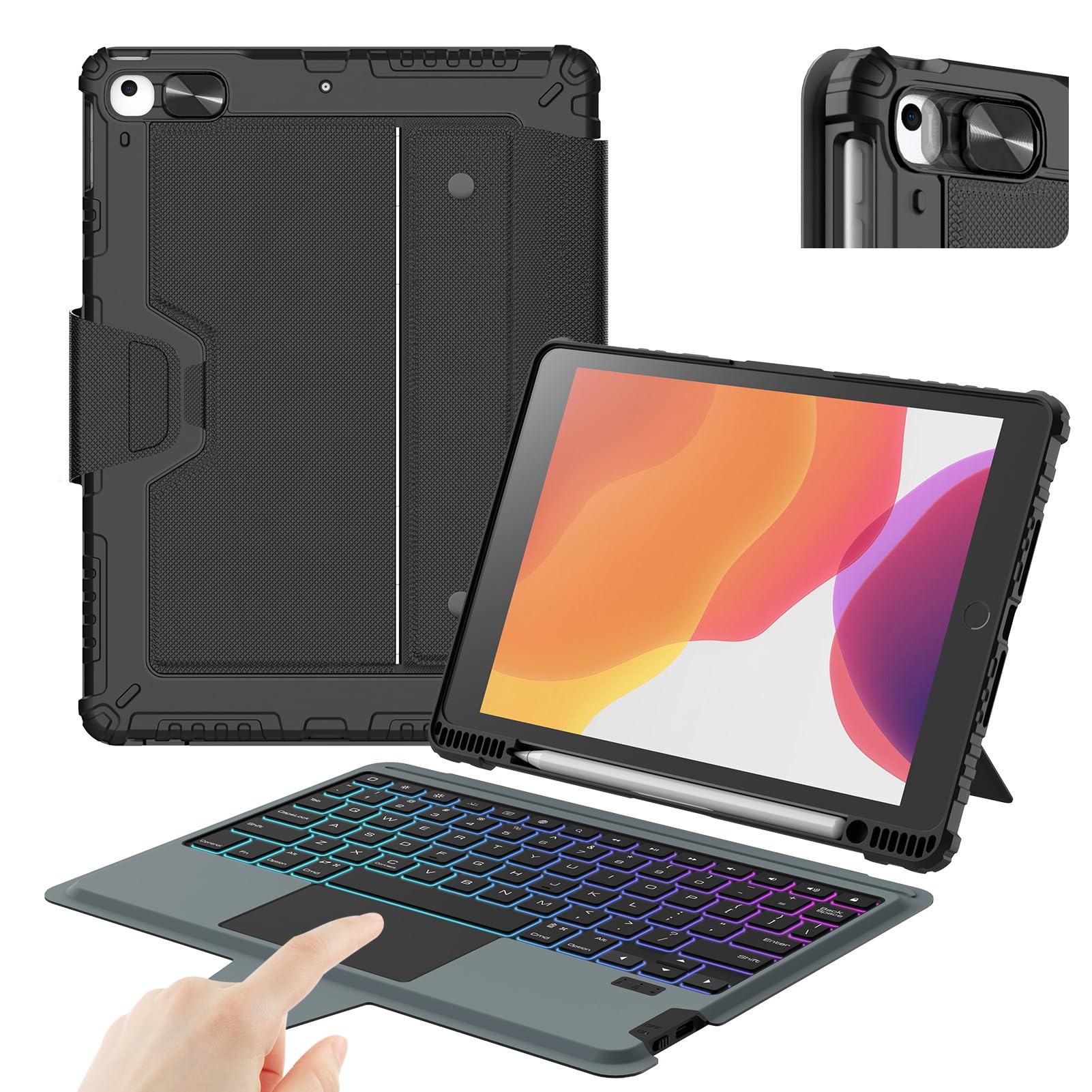 Funda Con Teclado Desmontable Para Ipad 9.ª Generación (10.2 Pulgadas) - Venta Internacional.