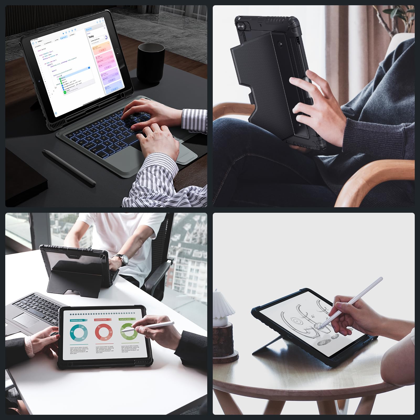 Foto 7 | Funda Con Teclado Desmontable Para Ipad 9.ª Generación (10.2 Pulgadas) - Venta Internacional.