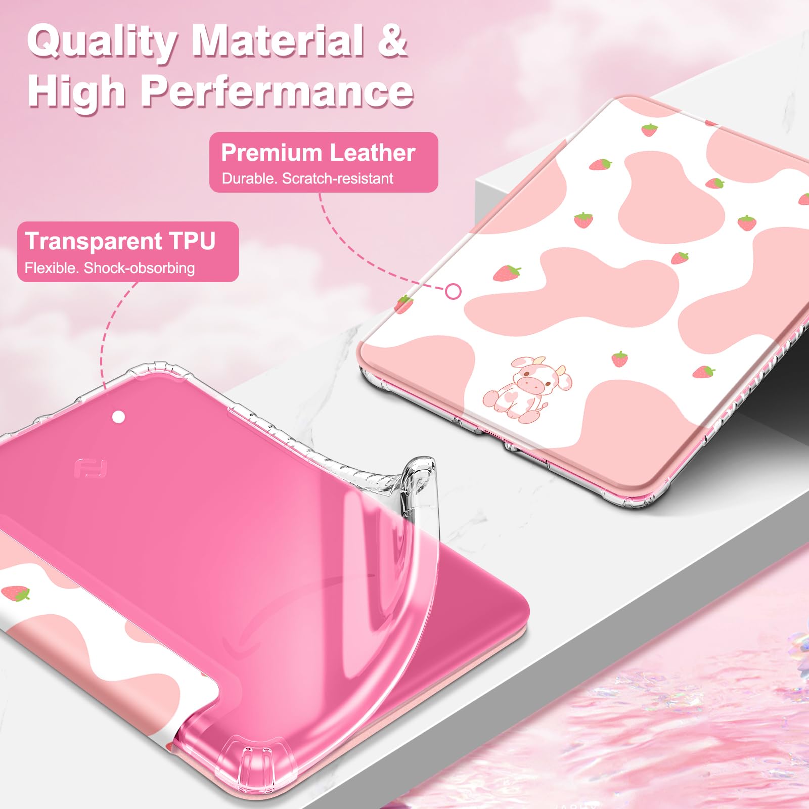 Foto 4 | Funda Fintie Para Kindle Paperwhite 12.ª Generación 2024 Strawberry Cow - Venta Internacional.