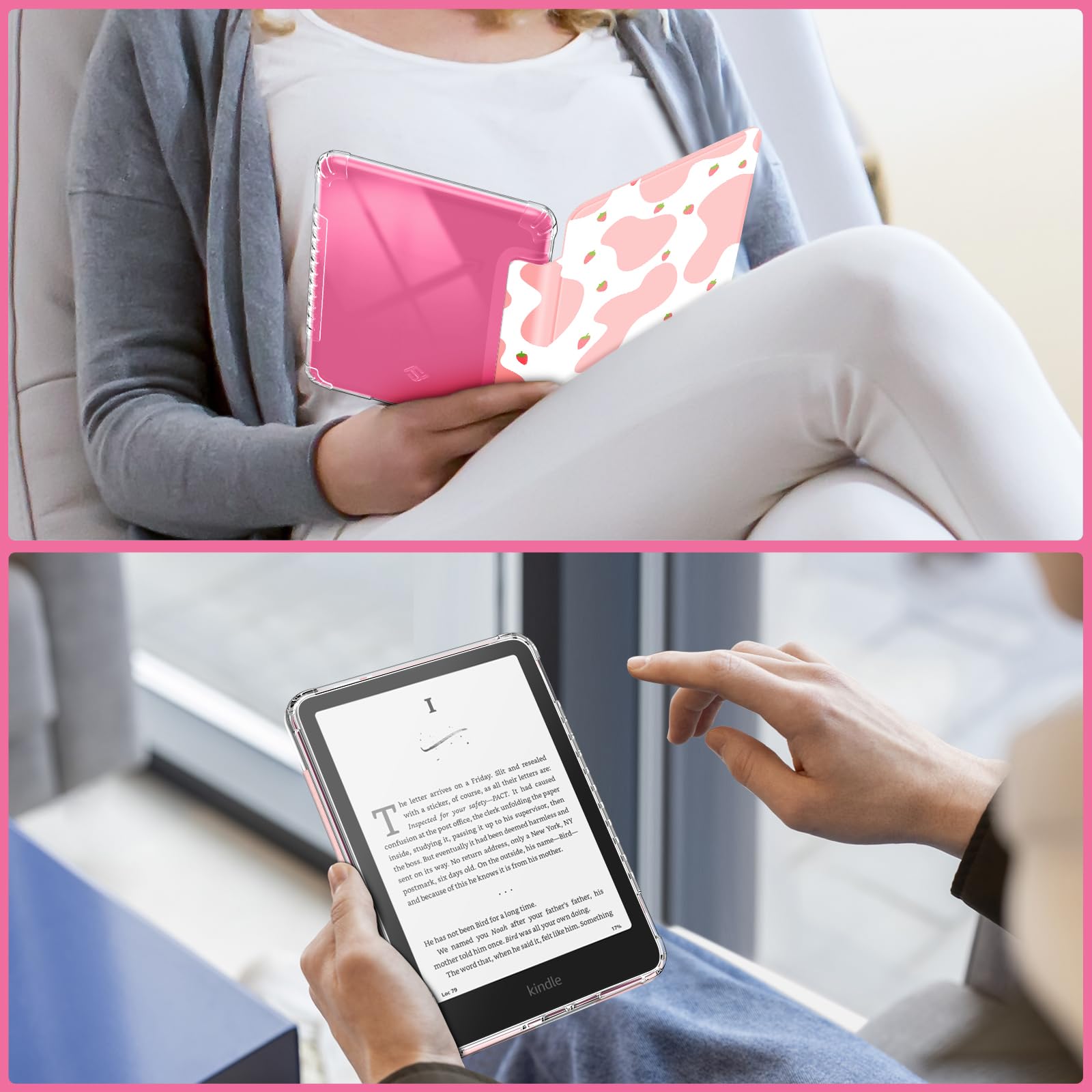 Foto 5 | Funda Fintie Para Kindle Paperwhite 12.ª Generación 2024 Strawberry Cow - Venta Internacional.
