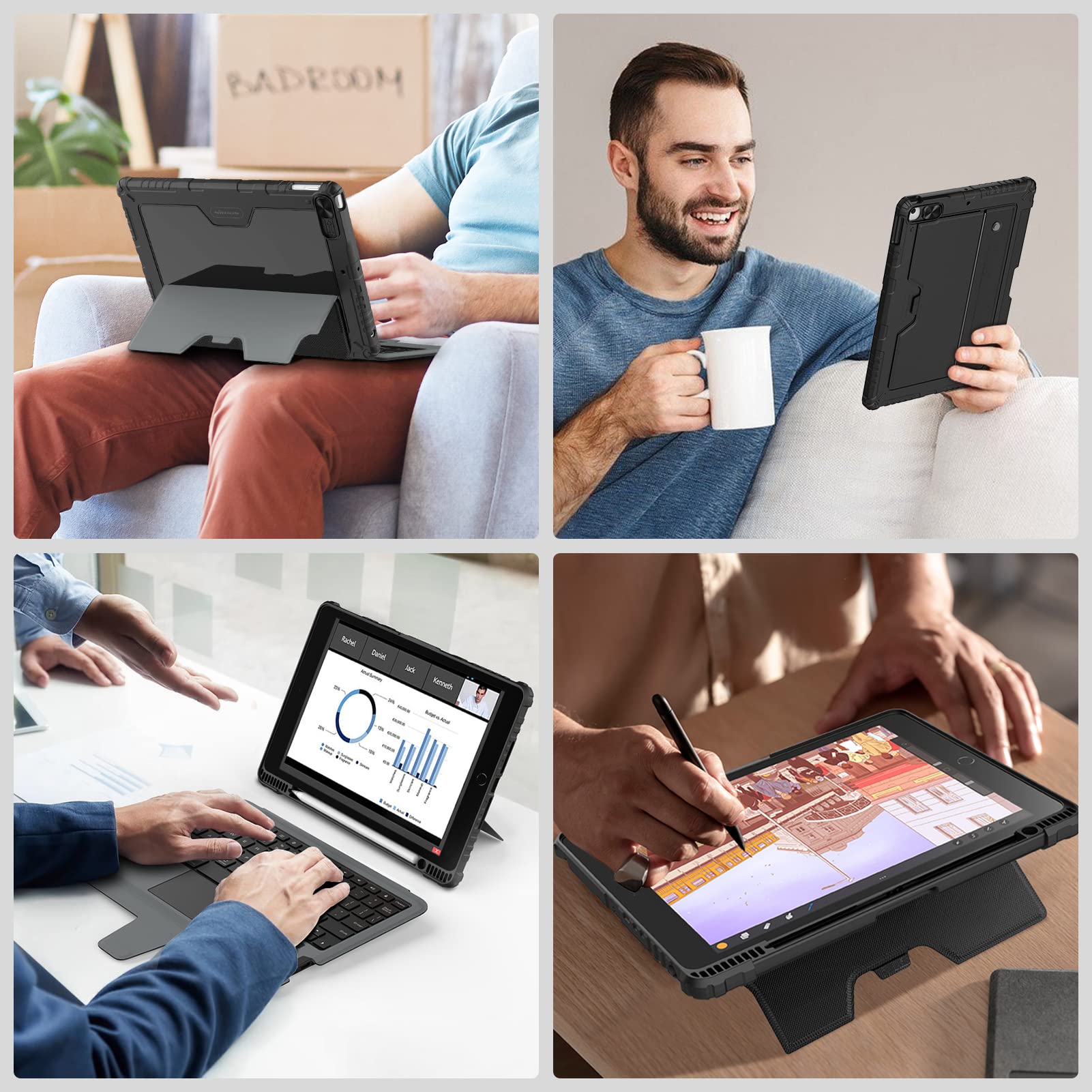 Foto 8 pulgar | Funda Con Teclado Desmontable Para Ipad 9.ª Generación (10.2 Pulgadas) - Venta Internacional.