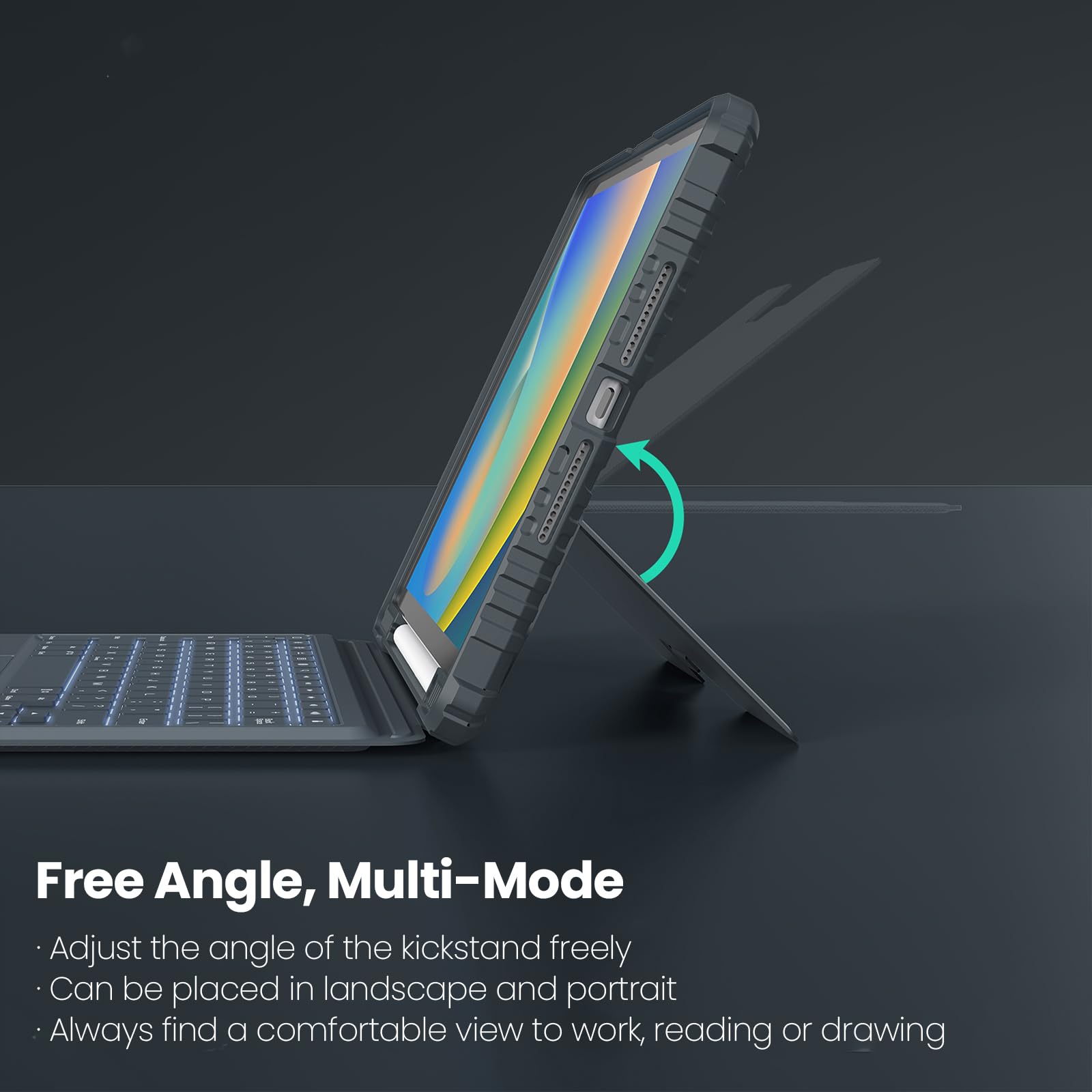 Foto 7 pulgar | Funda Con Teclado Desmontable Para Ipad 9ª Generación Nillkin Gray - Venta Internacional.