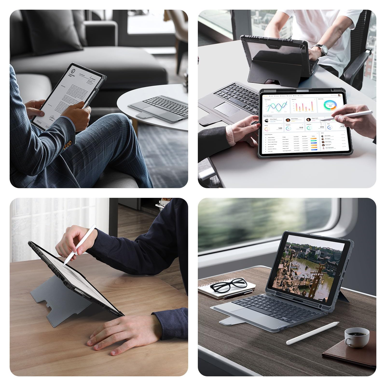 Foto 8 pulgar | Funda Con Teclado Desmontable Para Ipad 9ª Generación Nillkin Gray - Venta Internacional.