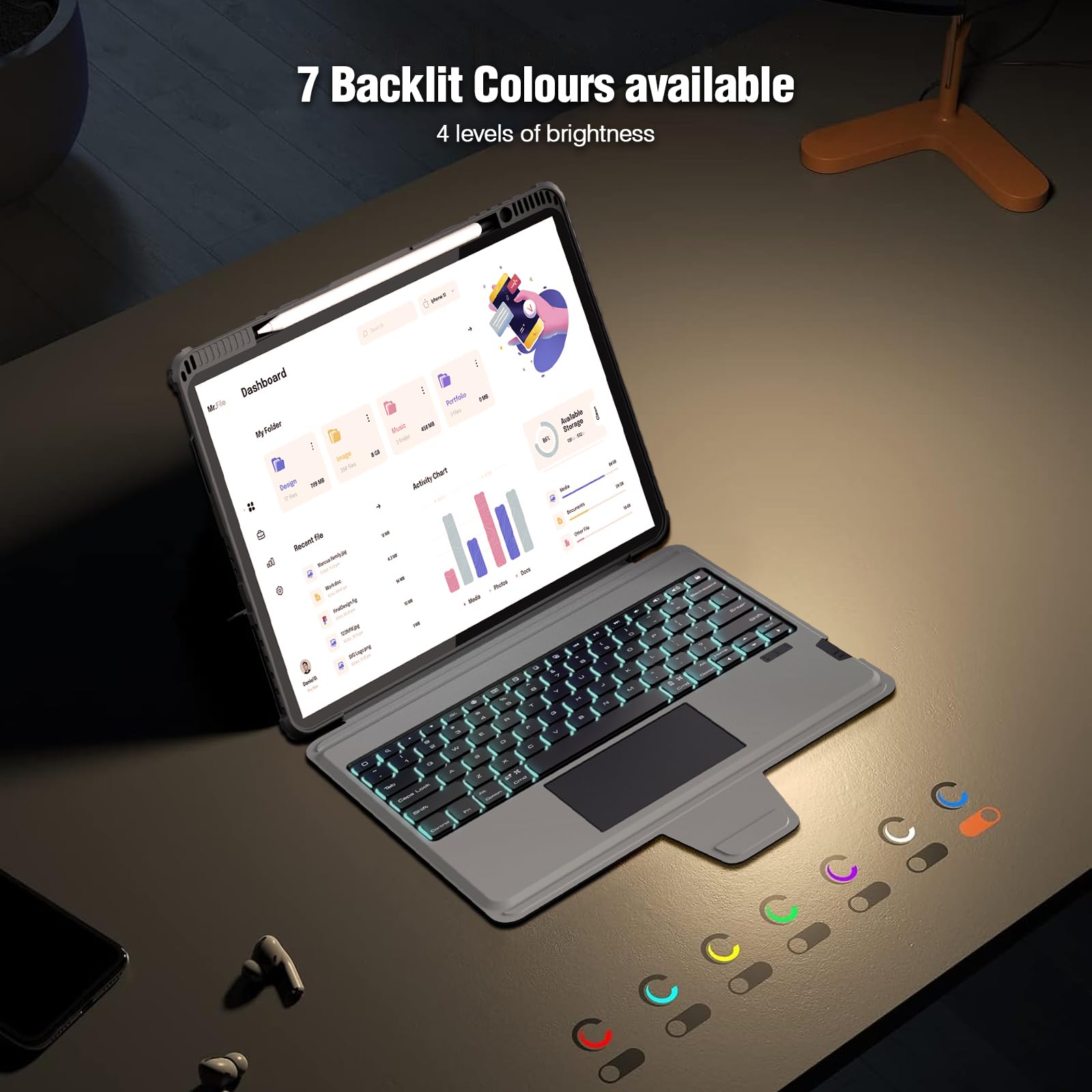 Foto 6 pulgar | Funda Con Teclado Nillkin Magic Para Ipad Pro 12.9 6th Gen - Venta Internacional.