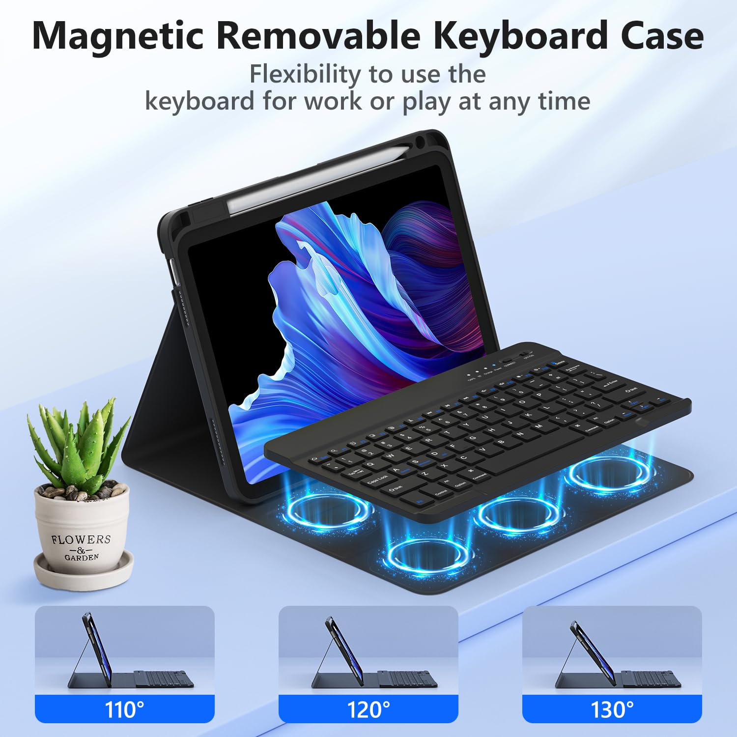 Foto 4 pulgar | Funda De Teclado Fuwang Para Ipad Air De 11 Pulgadas Con Teclado Negro - Venta Internacional.