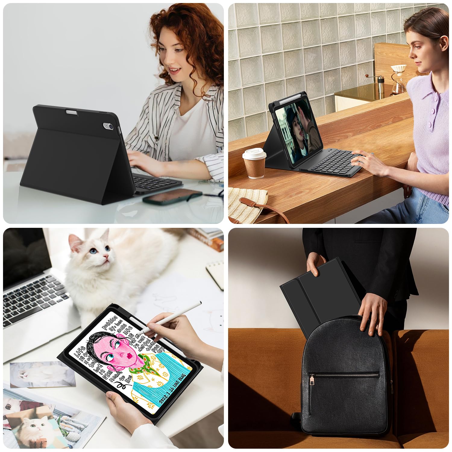Foto 8 pulgar | Funda De Teclado Fuwang Para Ipad Air De 11 Pulgadas Con Teclado Negro - Venta Internacional.