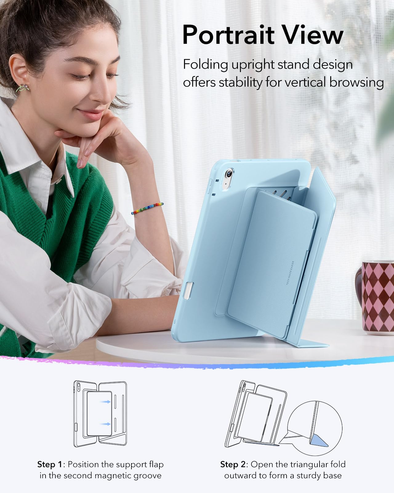 Foto 7 pulgar | Funda Esr Para Ipad Air De 11 Pulgadas (2025/2024) Con Soporte Para Lápices - Venta Internacional.