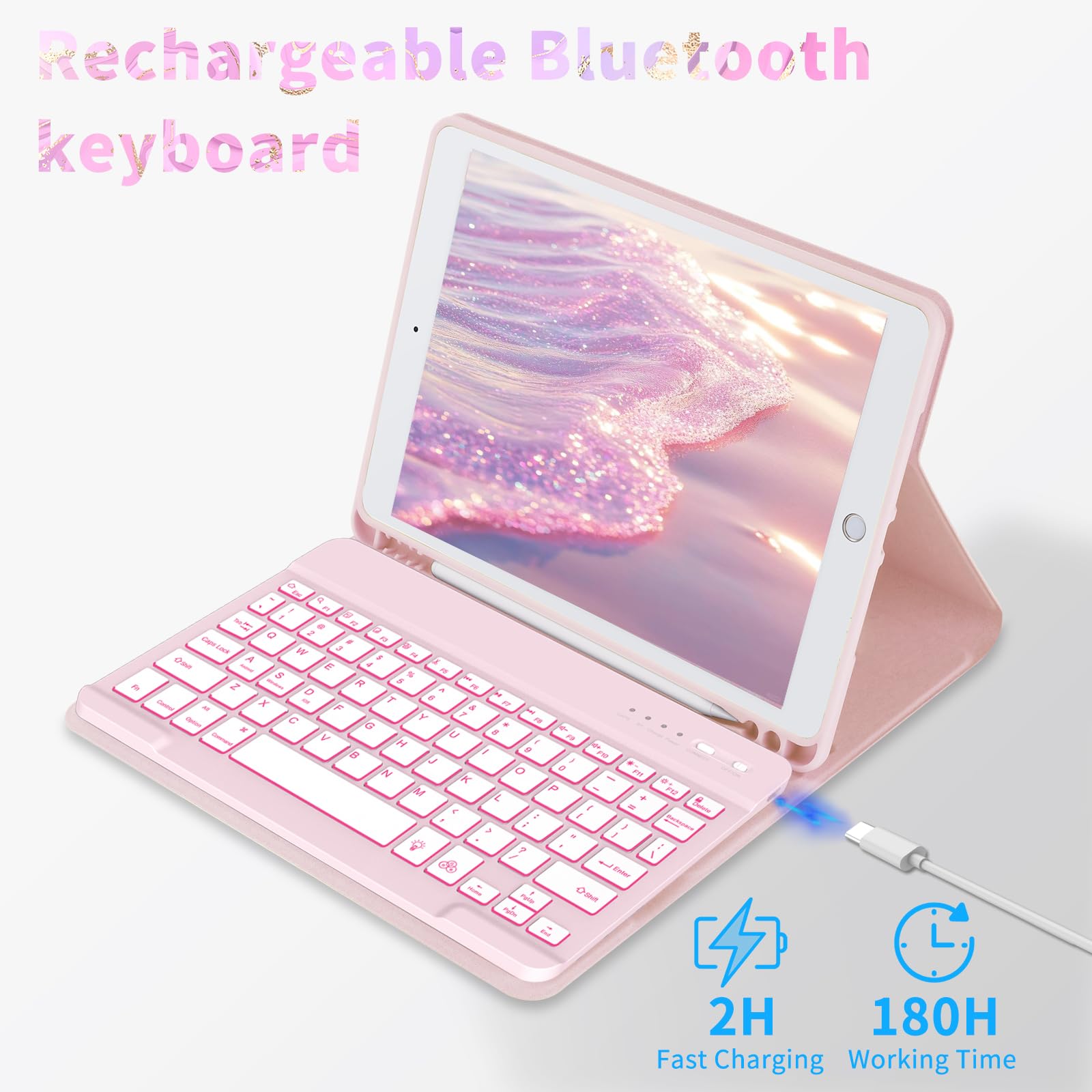 Foto 5 | Funda Con Teclado Fuwang Para Ipad 9ª  8ª Generación  10 2 Pulgadas - Venta Internacional.