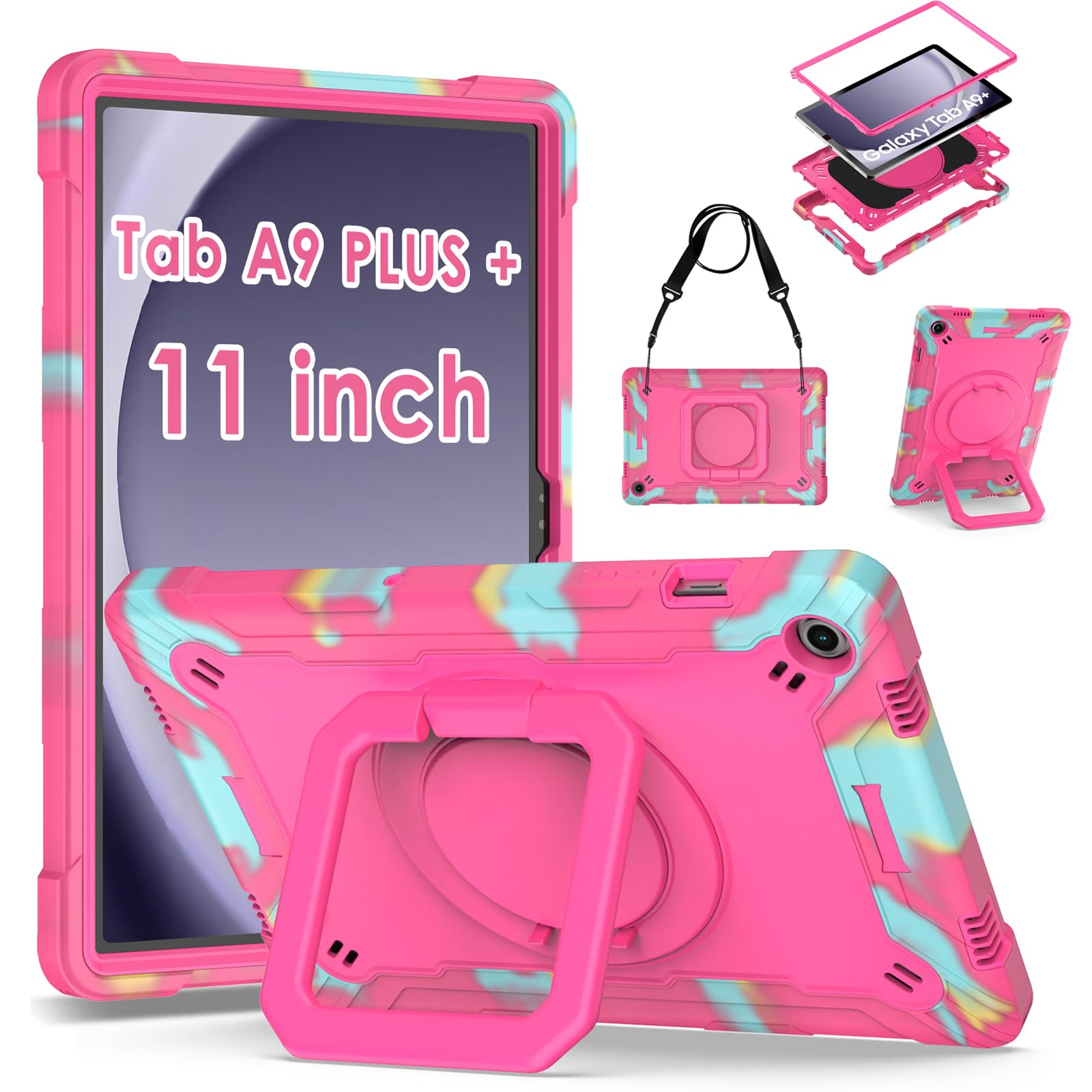 Funda Detuosi Para Samsung Galaxy Tab A9 Plus De 11 Pulgadas Con Correa - Venta Internacional.