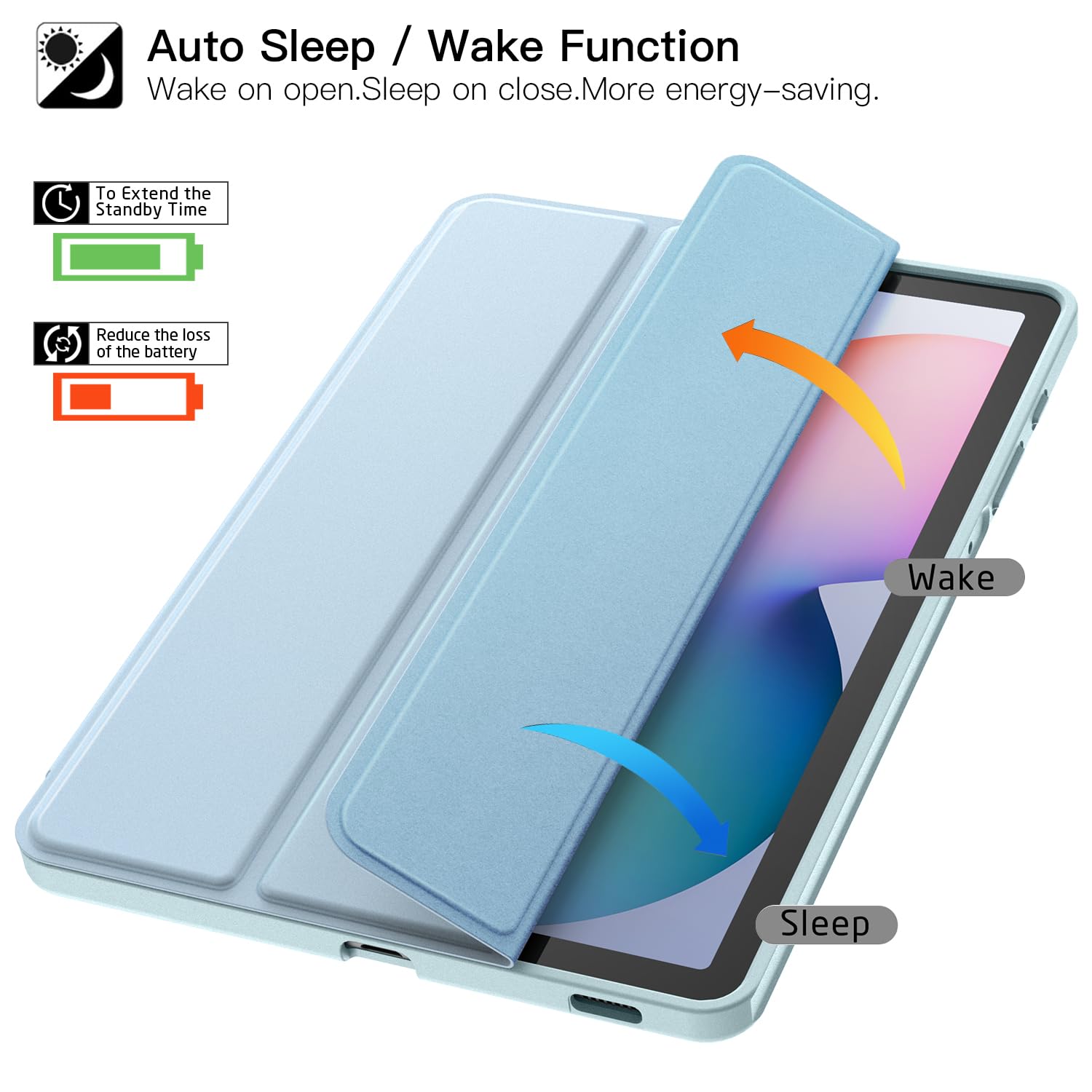 Foto 6 pulgar | Funda Ztotopcases Para Samsung Galaxy Tab S6 Lite 10.4  Color Azul Claro - Venta Internacional.