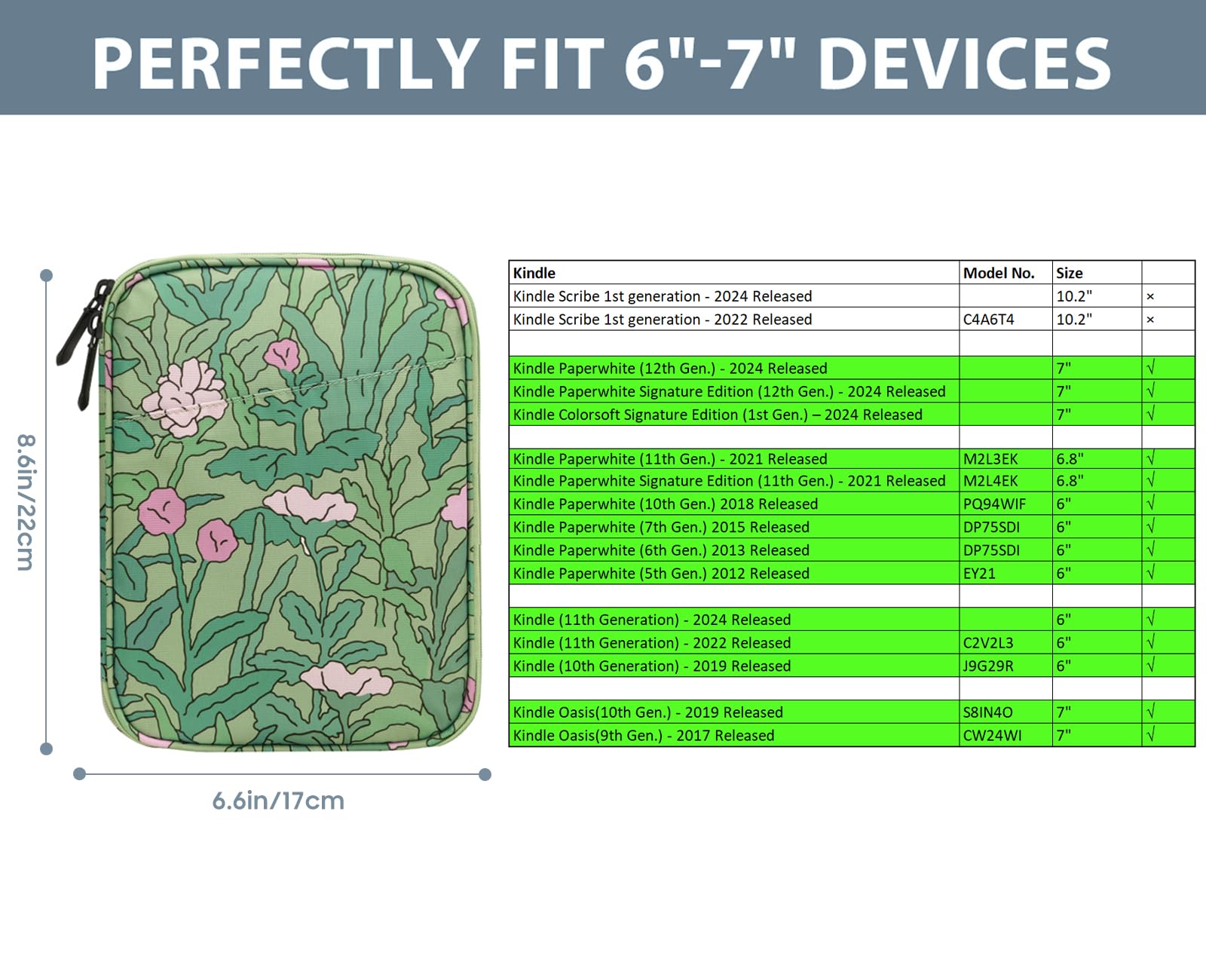 Foto 3 pulgar | Funda Para Tablet Timovo Para Kindle Paperwhite De 6 A 7 Pulgadas  Color Verde - Venta Internacional.