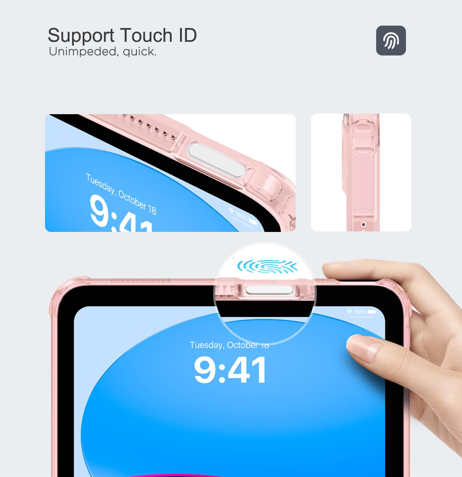 Foto 4 | Funda Para Tableta Moko Clear Para Ipad 11.ª Generación  11 Pulgadas/10.ª Generación  10.9 Pulgadas - Venta Intern