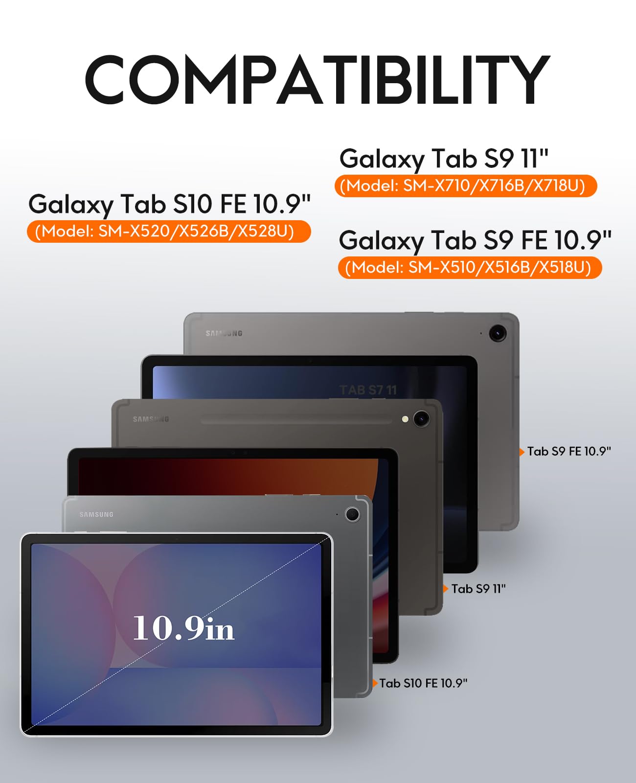 Foto 3 pulgar | Funda De Teclado Chesona Para Samsung Galaxy Tab S9 Fe 10.9 - Venta Internacional.