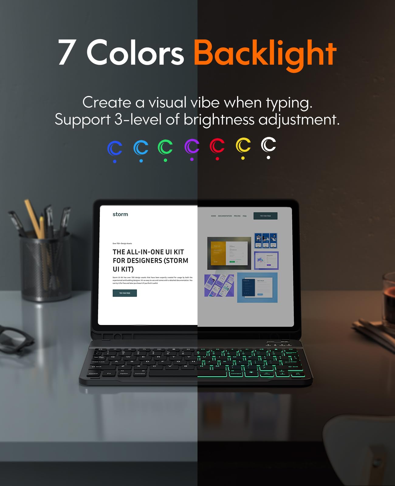 Foto 5 pulgar | Funda De Teclado Chesona Para Samsung Galaxy Tab S9 Fe 10.9 - Venta Internacional.