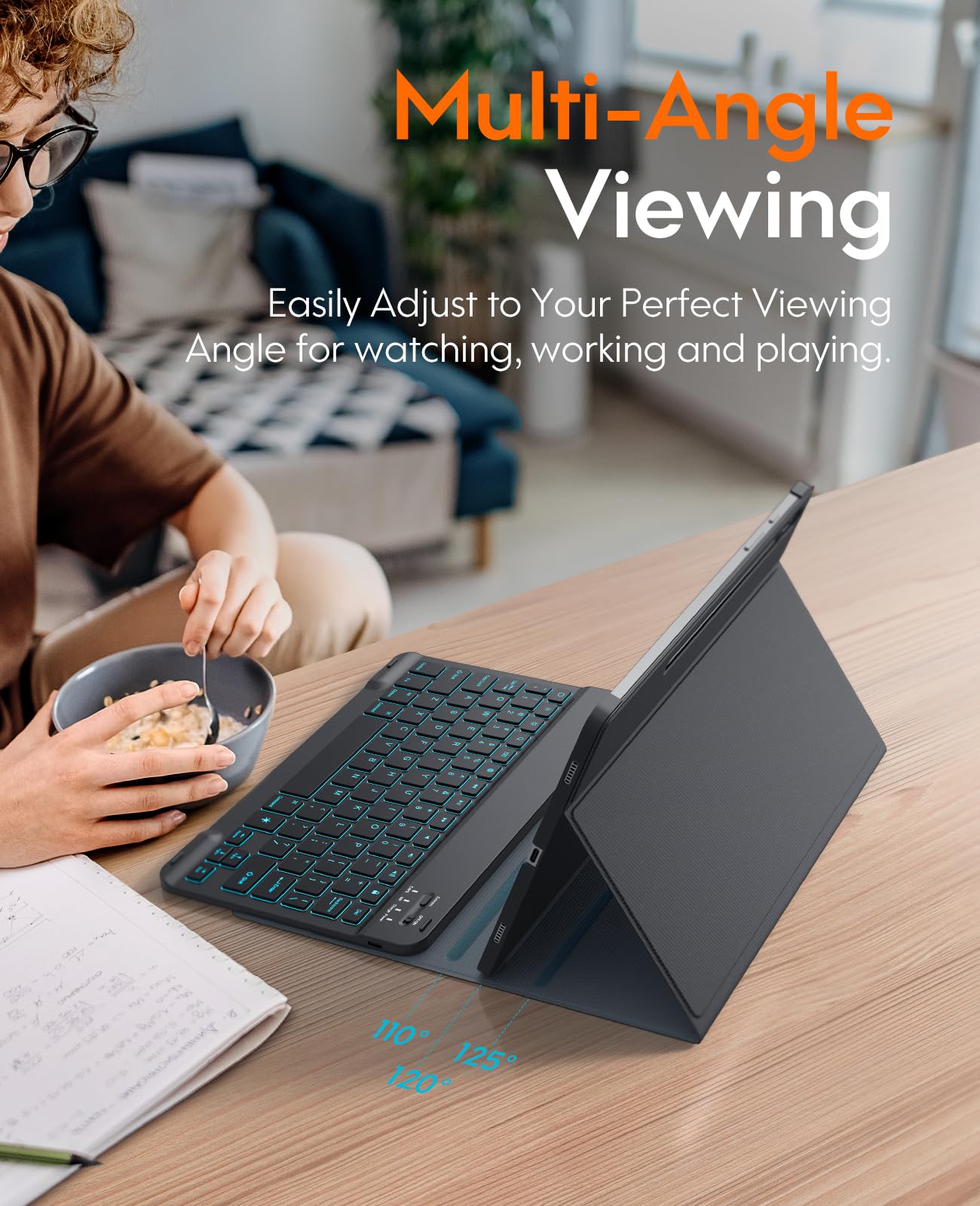 Foto 7 pulgar | Funda De Teclado Chesona Para Samsung Galaxy Tab S9 Fe 10.9 - Venta Internacional.