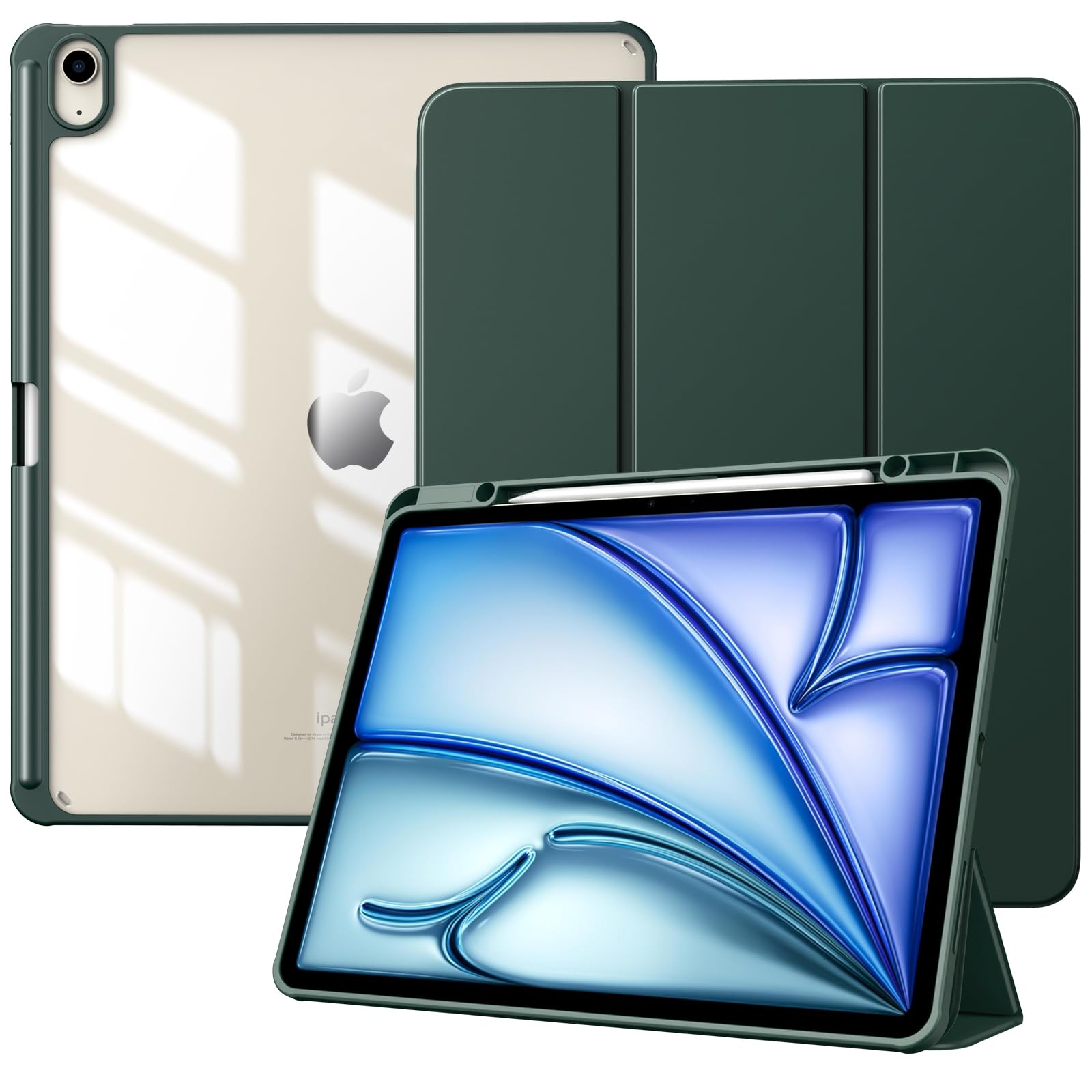 Funda Timovo Para Ipad Air De 13 Pulgadas Con Soporte Para Lápices  Color Verde Medianoche - Venta Internacional.