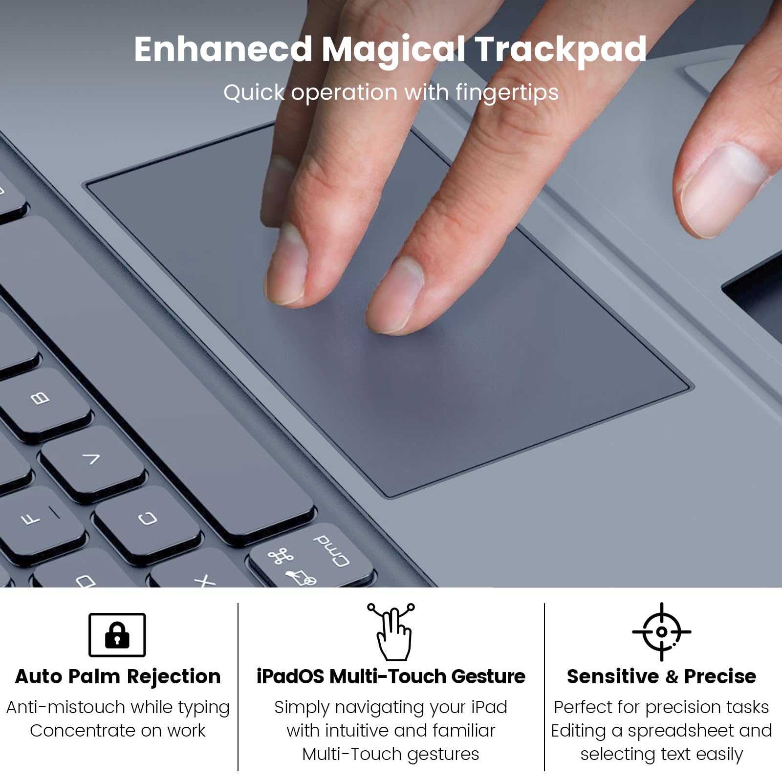 Foto 5 pulgar | Funda Con Teclado Nillkin Para Ipad Air De 33 Cm  Ipad Pro De 33 Cm  Gris - Venta Internacional.