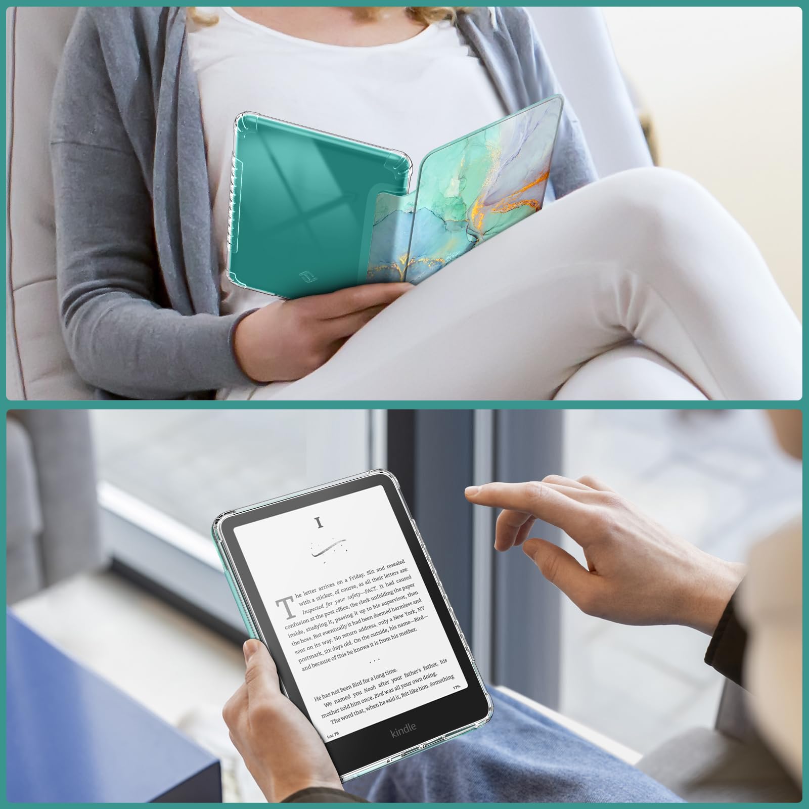 Foto 8 pulgar | Funda Fintie Para Kindle Paperwhite 12.ª Generación 2024 Emerald Marble - Venta Internacional.